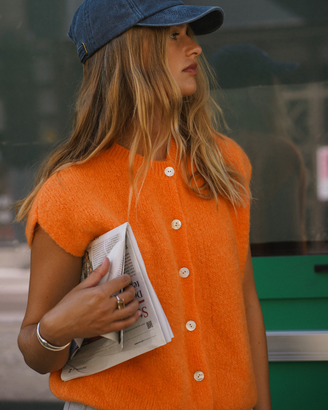 Bea Cardigan Sleeveless Orange-zoom-1