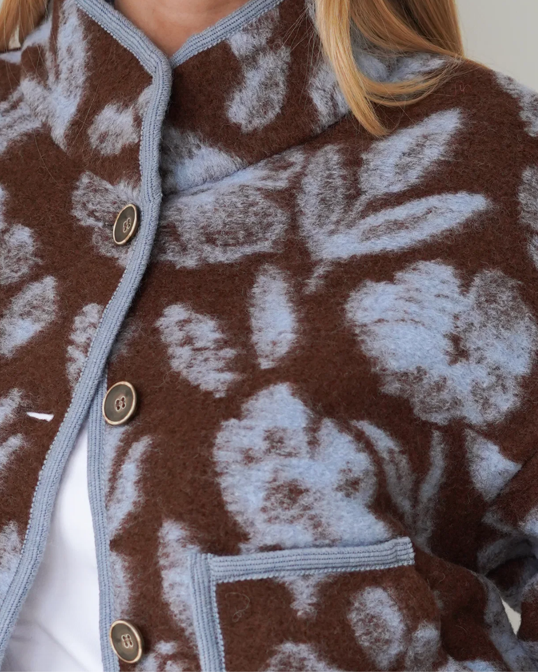 Audrey Jacket Chocolate / Pastel Blue-zoom-5