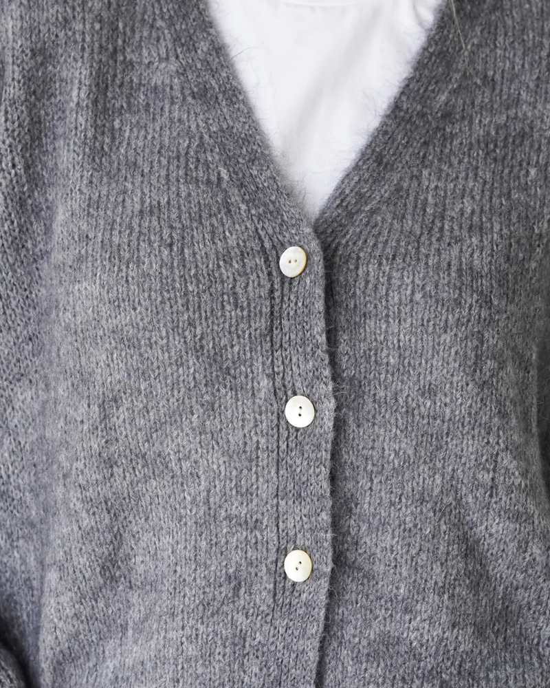 Vivian Cardigan V-Neck Grey-zoom-