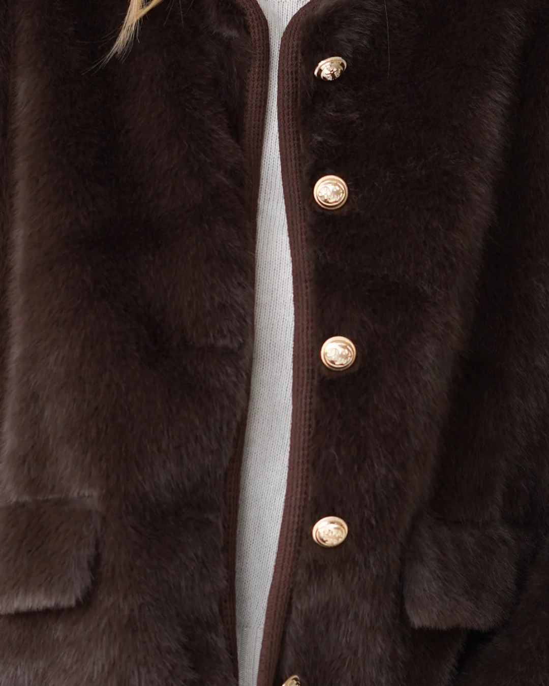 Manon Jacket Fake Fur Chocolate-6