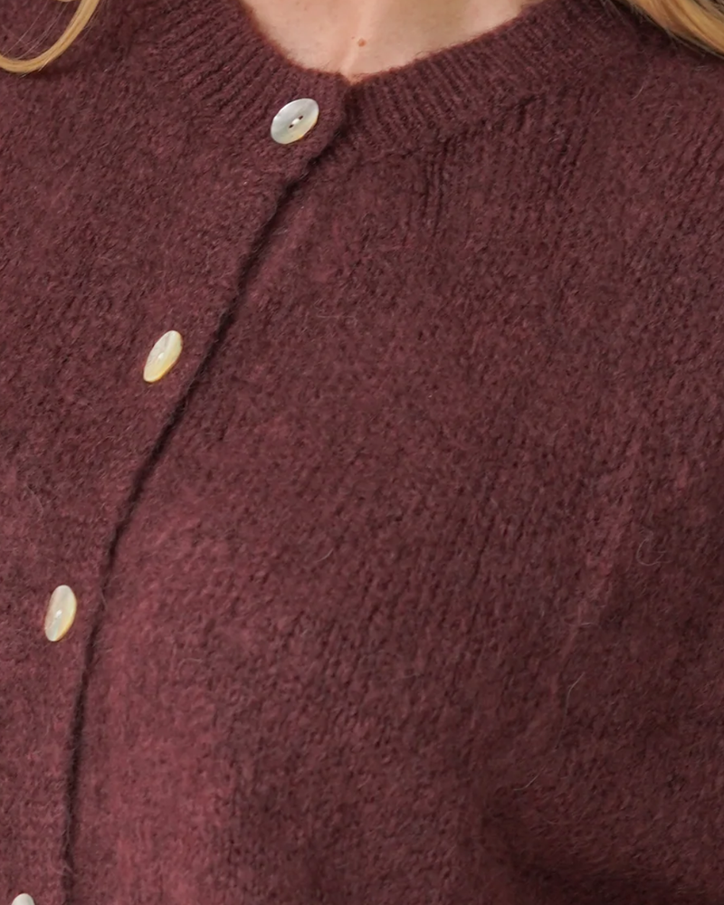 Bea Cardigan Sleeveless Chocolate-zoom-