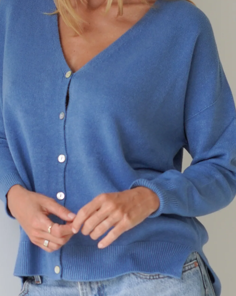 Jessica Cardigans With Buttons Blue-zoom-