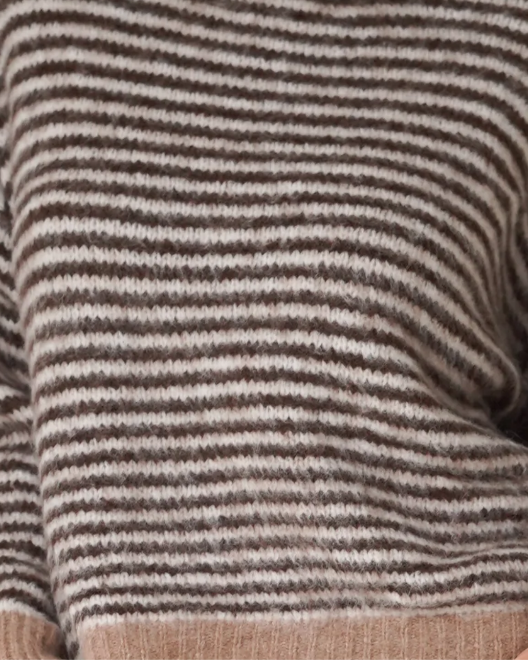 Anna Pullover Crew Neck Stripes Beige / Brown-zoom-6
