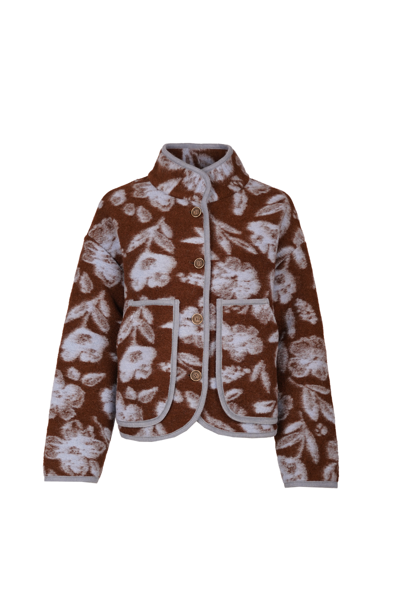 Audrey Jacket Chocolate / Pastel Blue-zoom-
