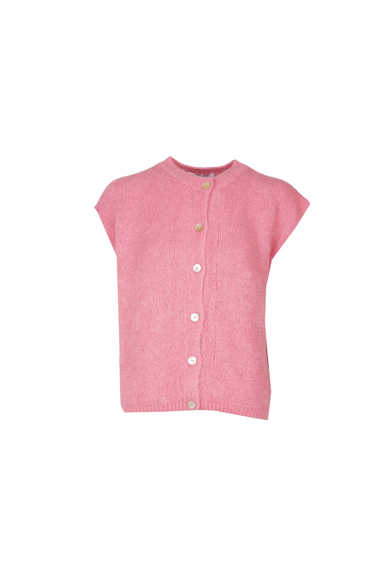 Bea Cardigan Sleeveless Candy Pink-zoom-