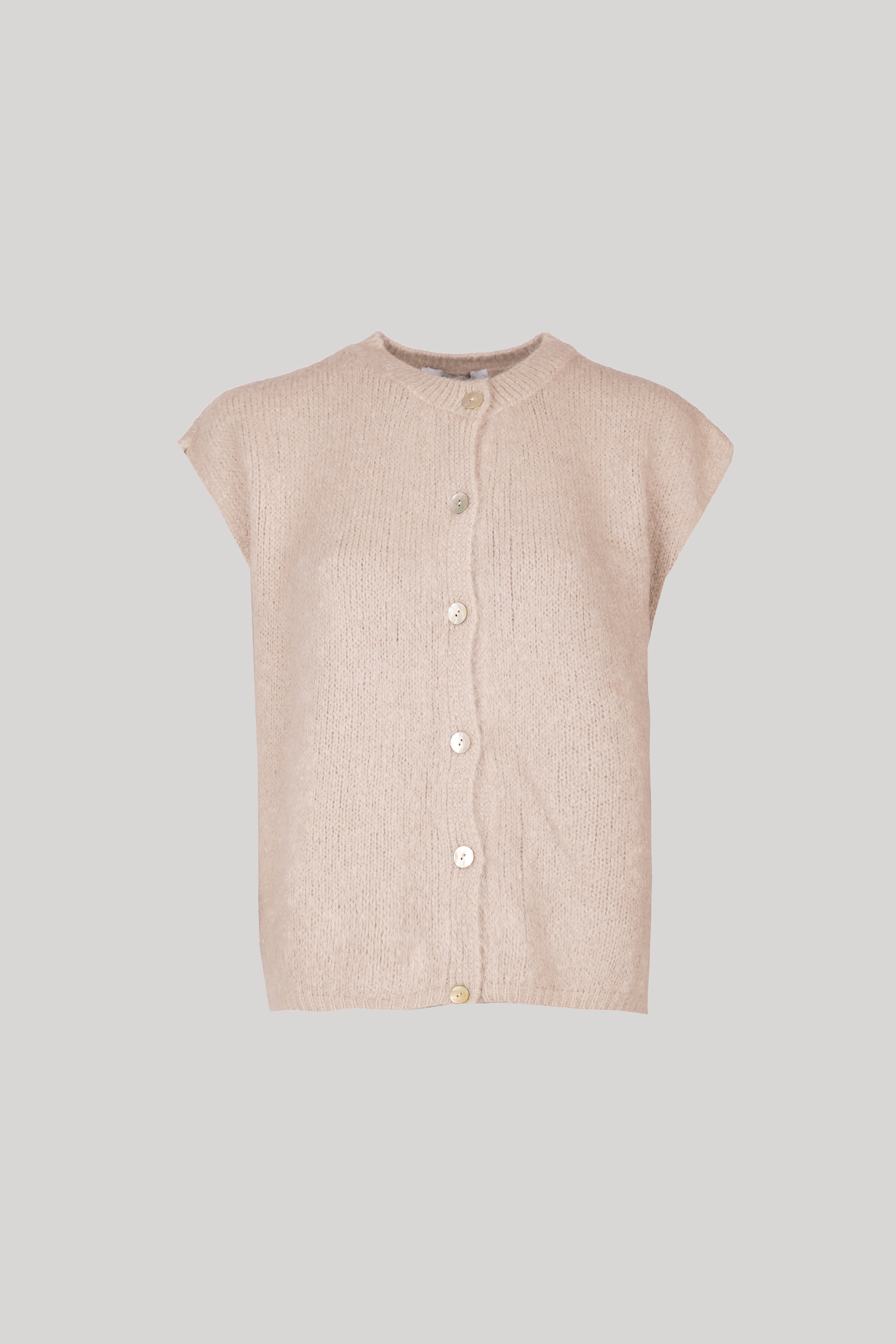 Bea Cardigan Sleeveless Sand-zoom-1