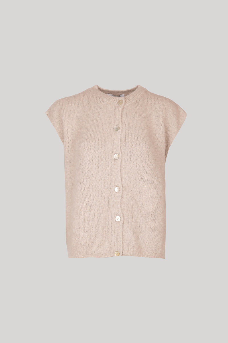 Bea Cardigan Sleeveless Sand-zoom-