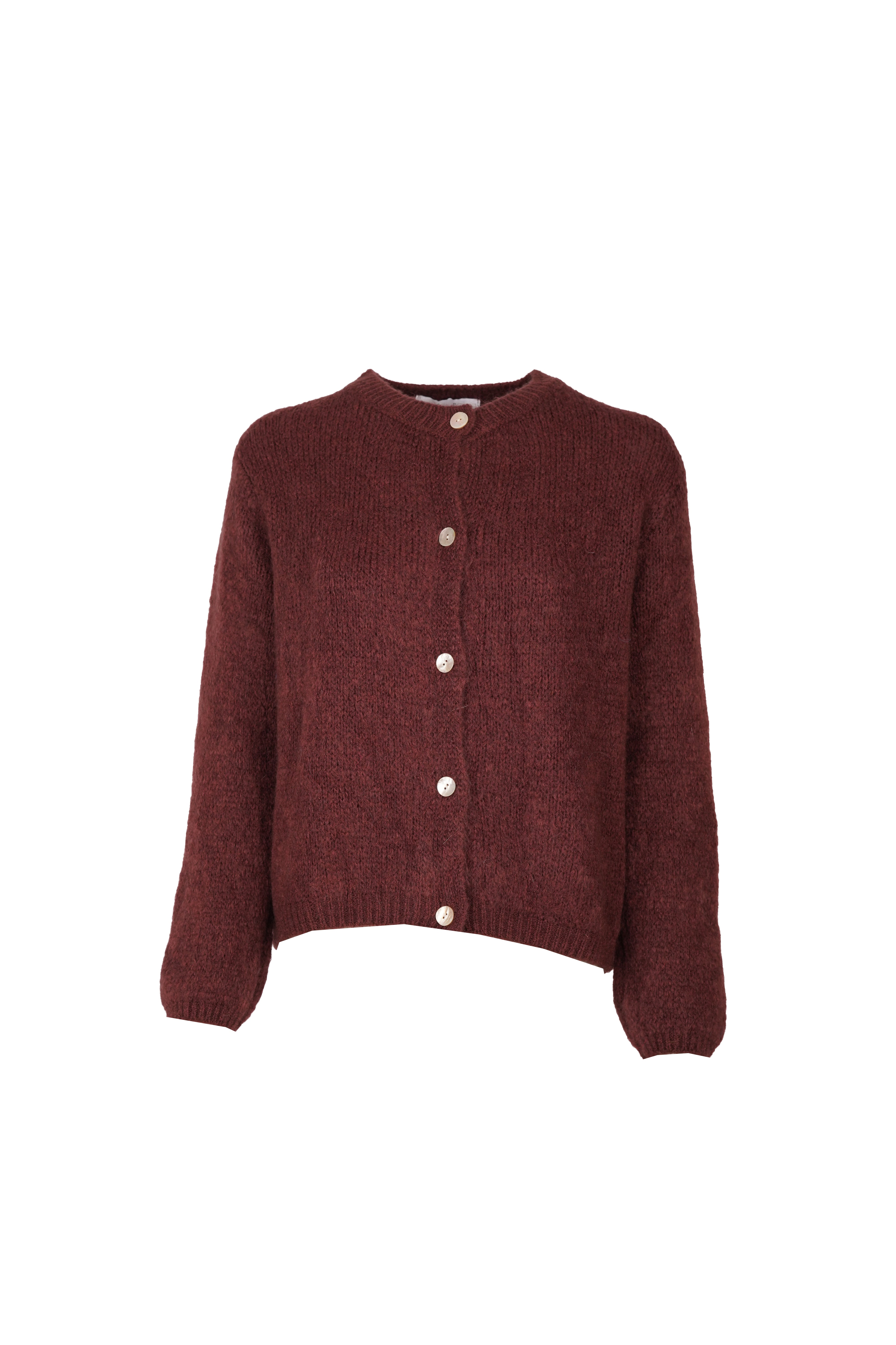 Beatrice Cardigan With Buttons Chocolate-zoom-7