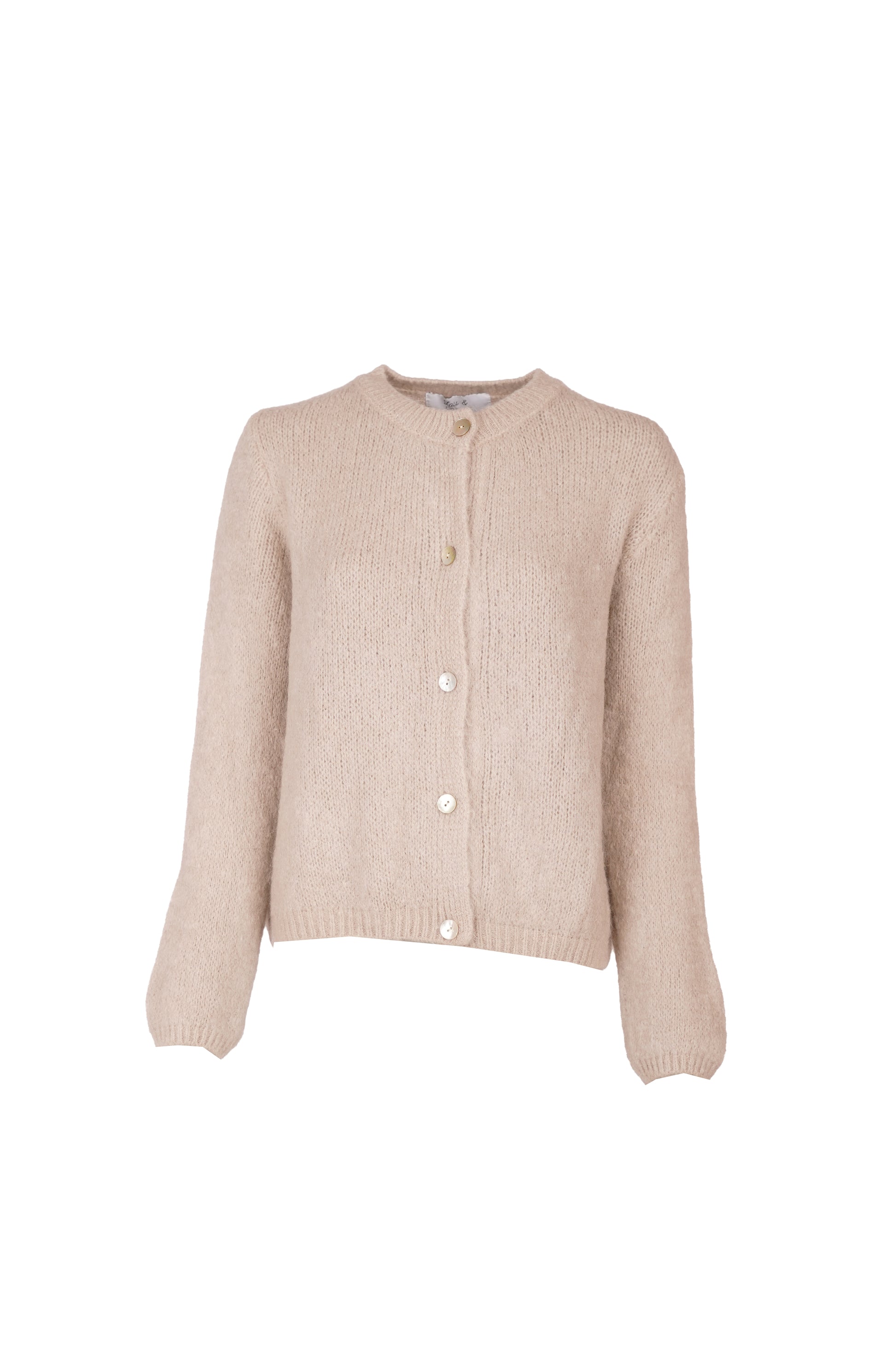 Beatrice Cardigan With Buttons Sand-7