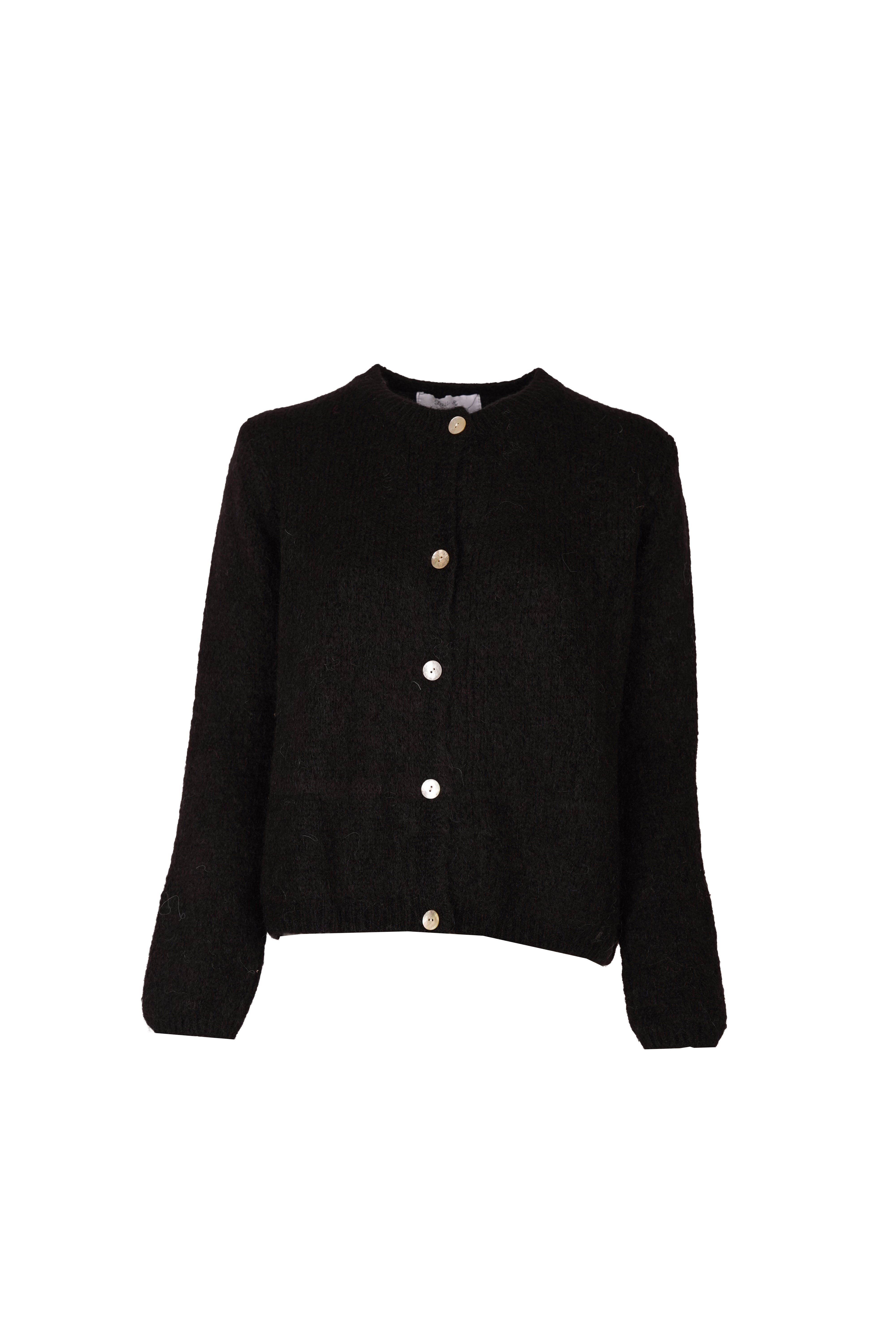 Beatrice Cardigan With Buttons Black-zoom-7
