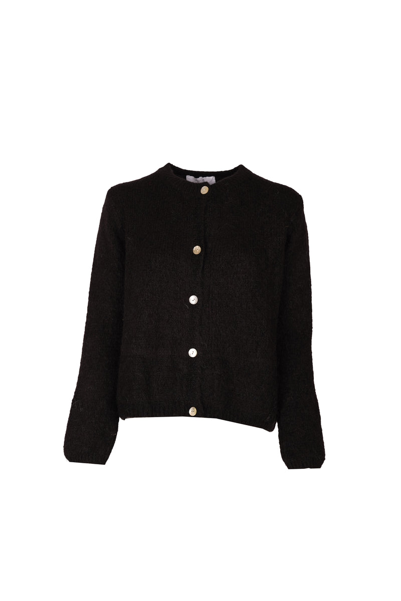 Beatrice Cardigan With Buttons Black-zoom-