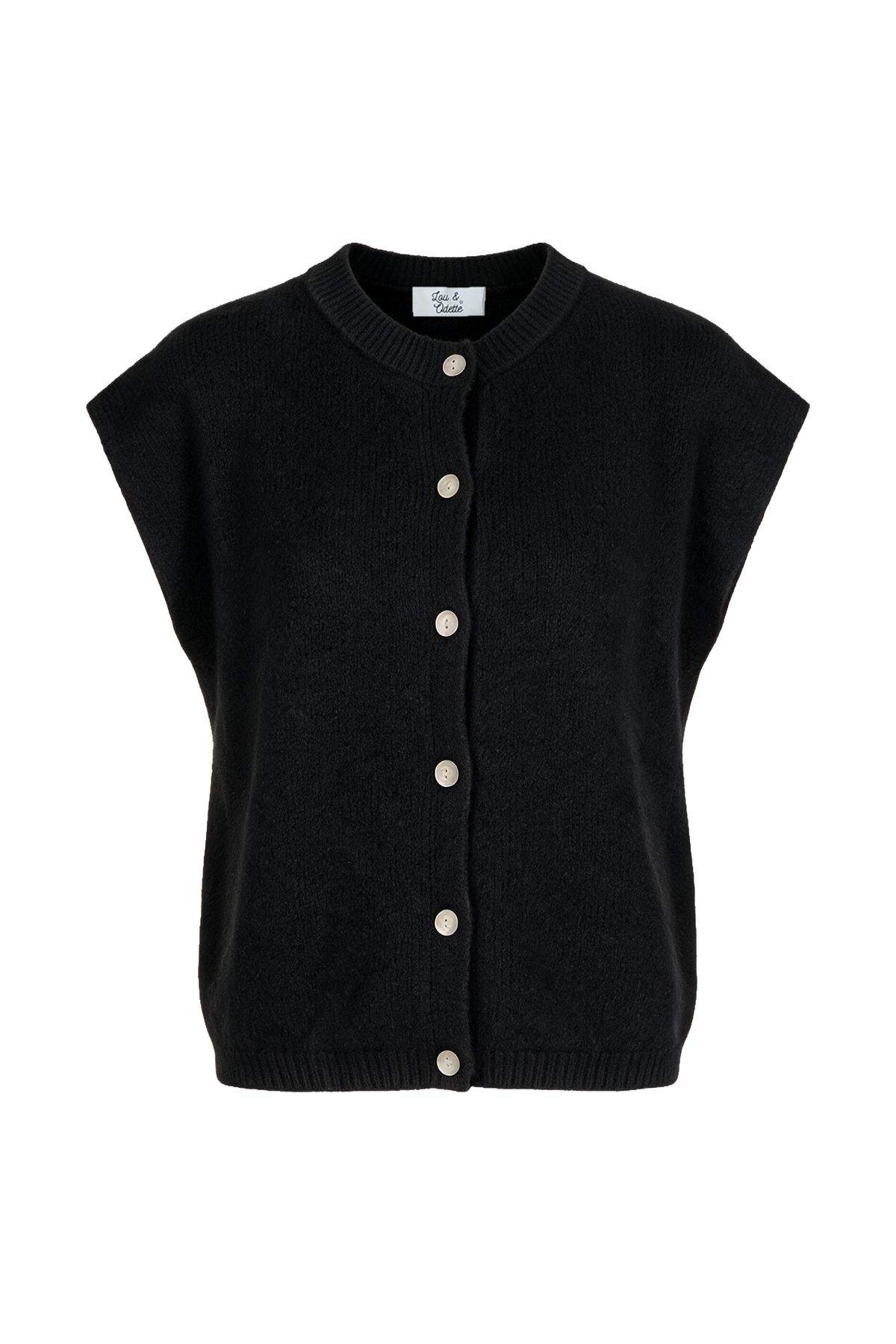 Bea Cardigan Sleeveless Black-zoom-7