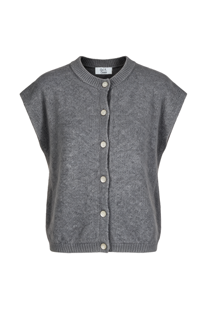Bea Cardigan Sleeveless Grey-zoom-