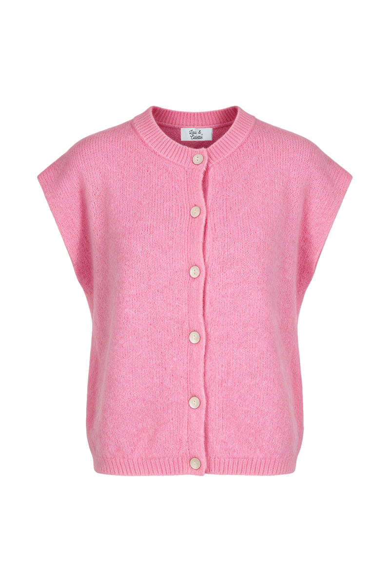 Bea Cardigan Sleeveless Candy Pink-zoom-