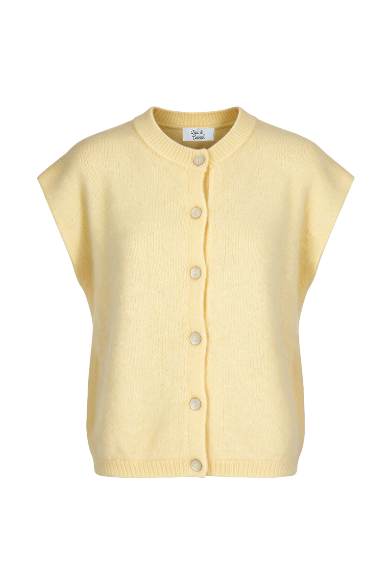 Bea Cardigan Sleeveless Yellow-zoom-