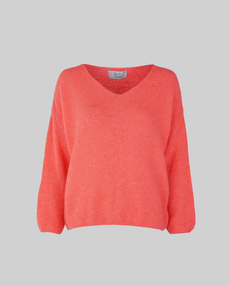 Bibi Pullover V-Neck Coral-zoom-