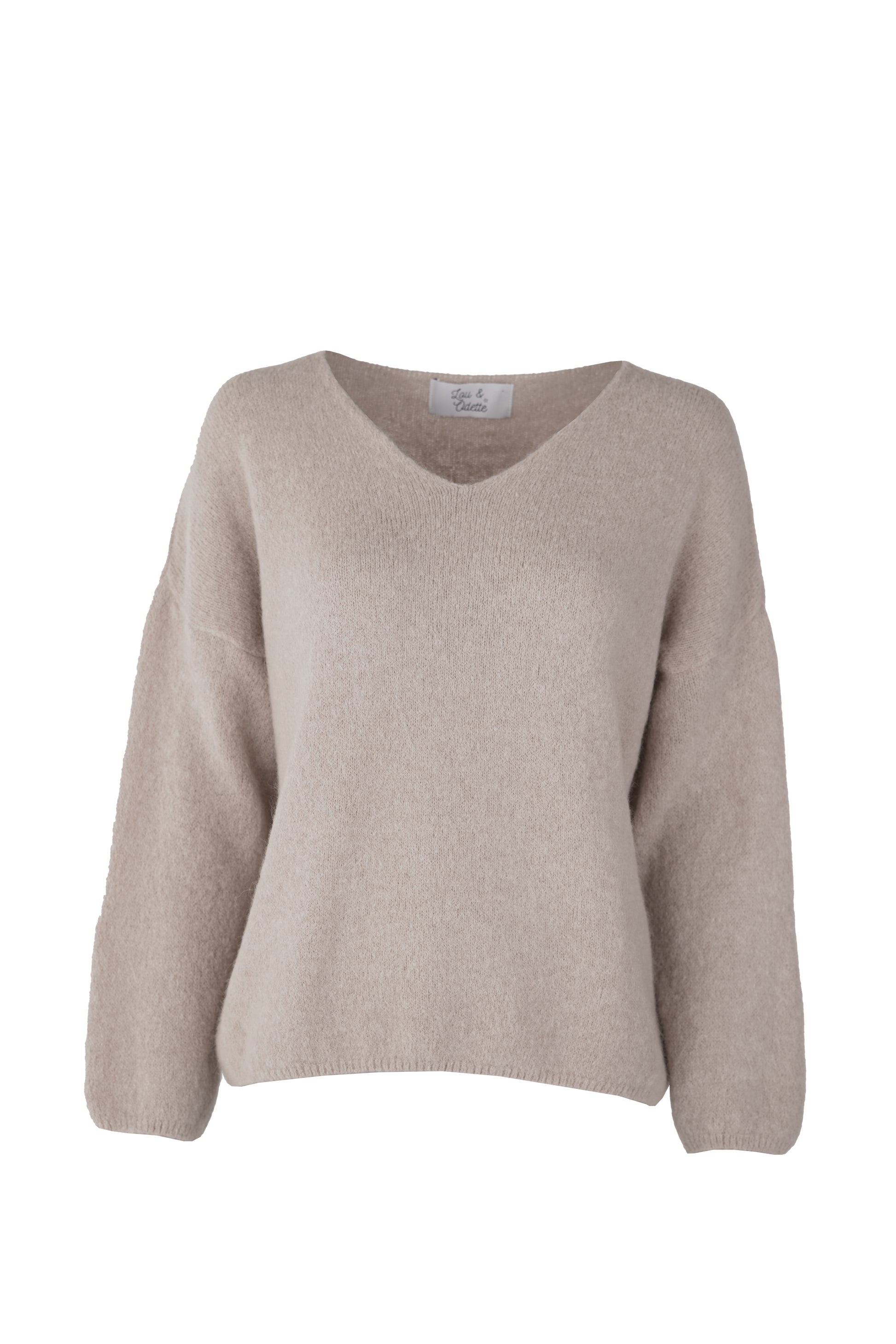 Bibi Pullover V-Neck Sand-6