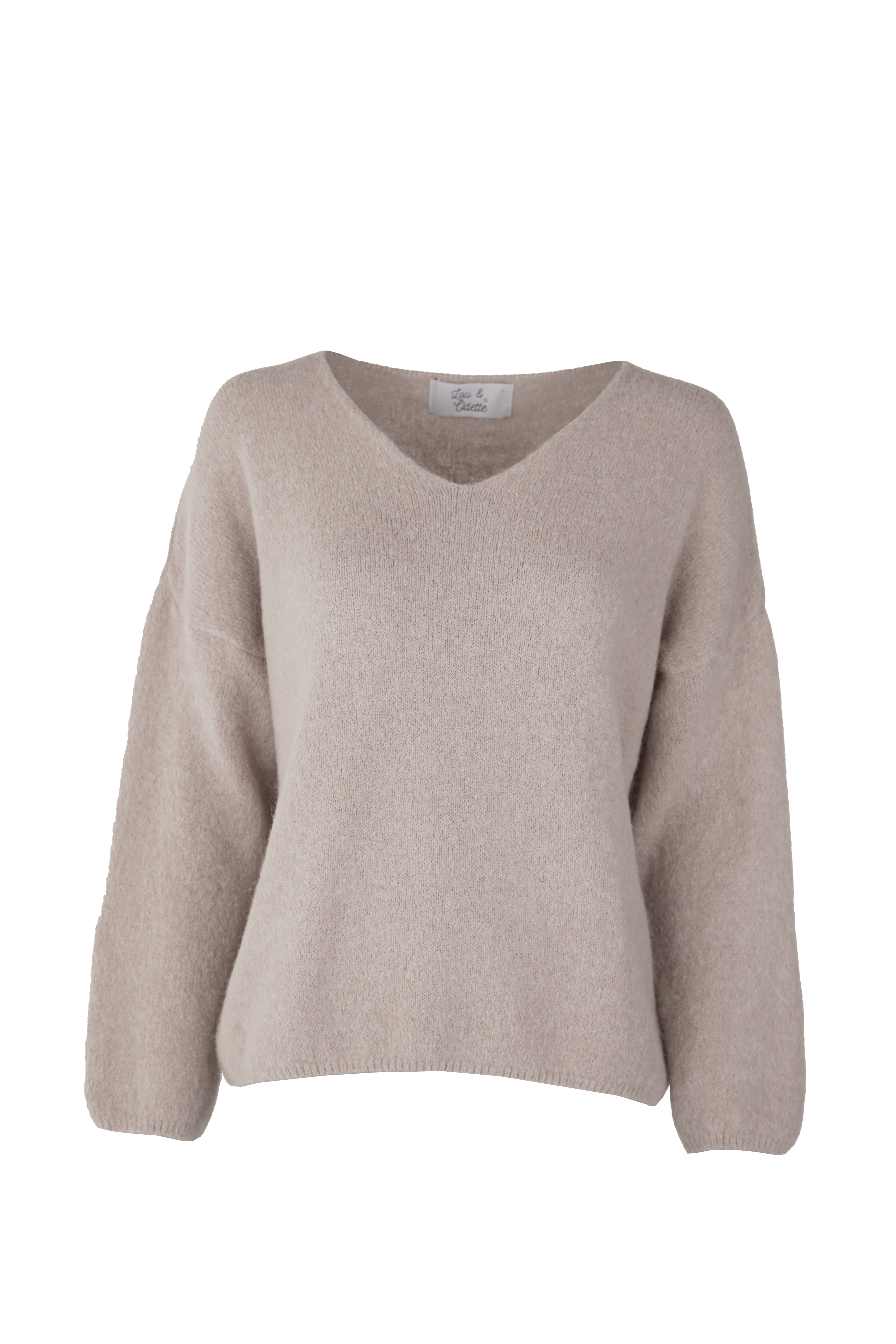 Bibi Pullover V-Neck Sand-zoom-6