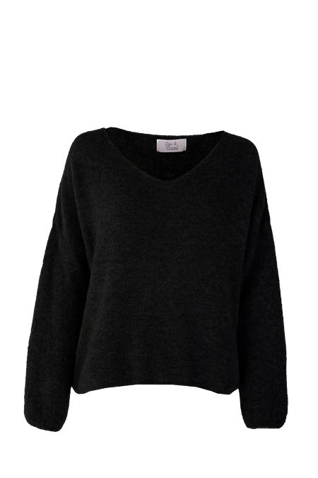 Bibi Pullover V-Neck Black-zoom-5