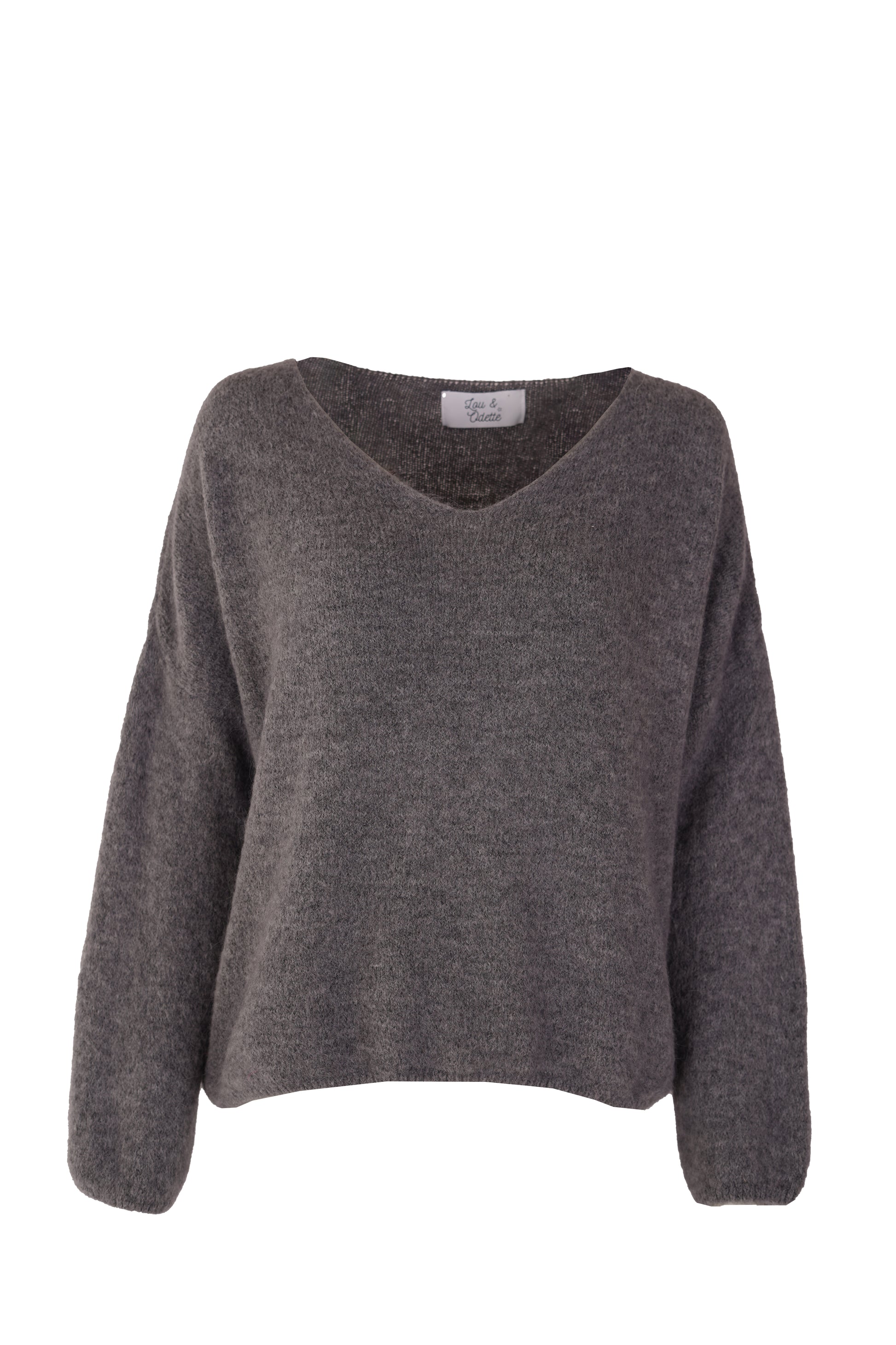 Bibi Pullover V-Neck Grey-6