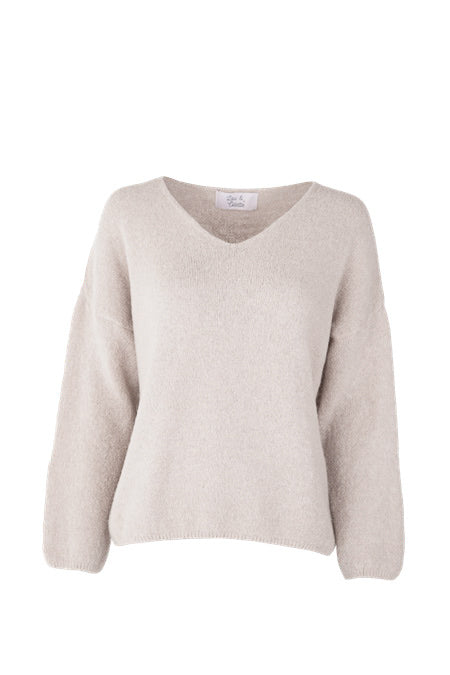 Bibi Pullover V-Neck Off White-zoom-