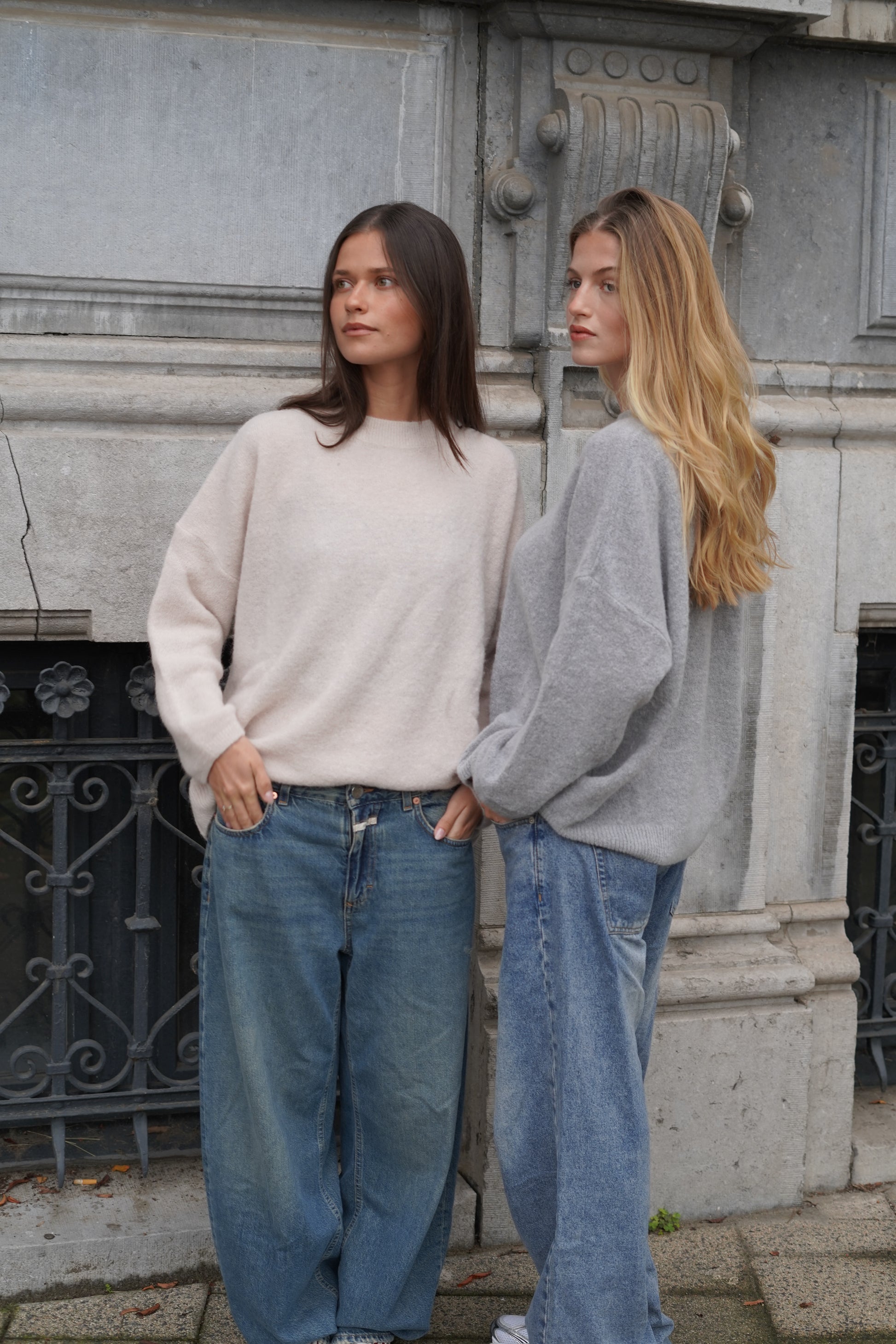 Caro Crew Neck Pullover Sand-3