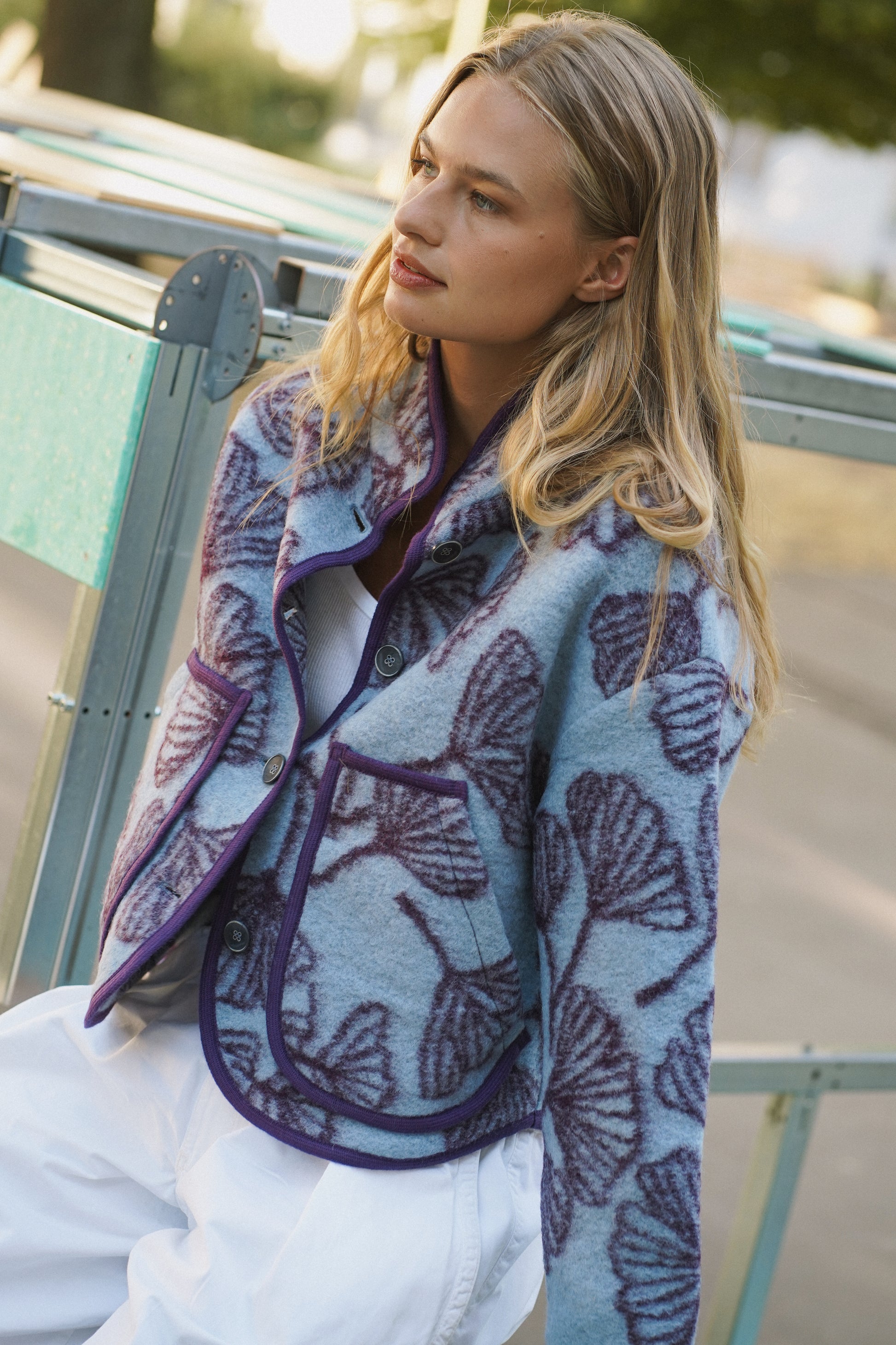 Audrey Jacket Pastel Blue / Burgundy-3