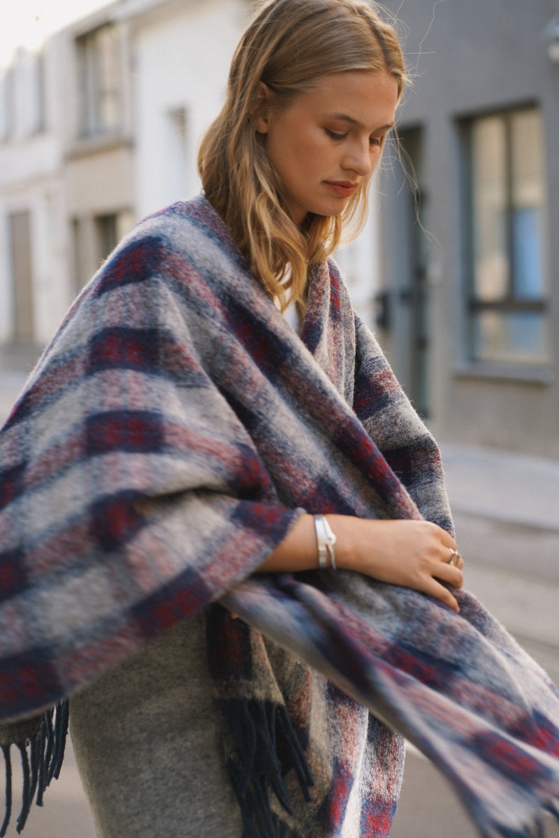 Mona Poncho Grey / Blue-zoom-