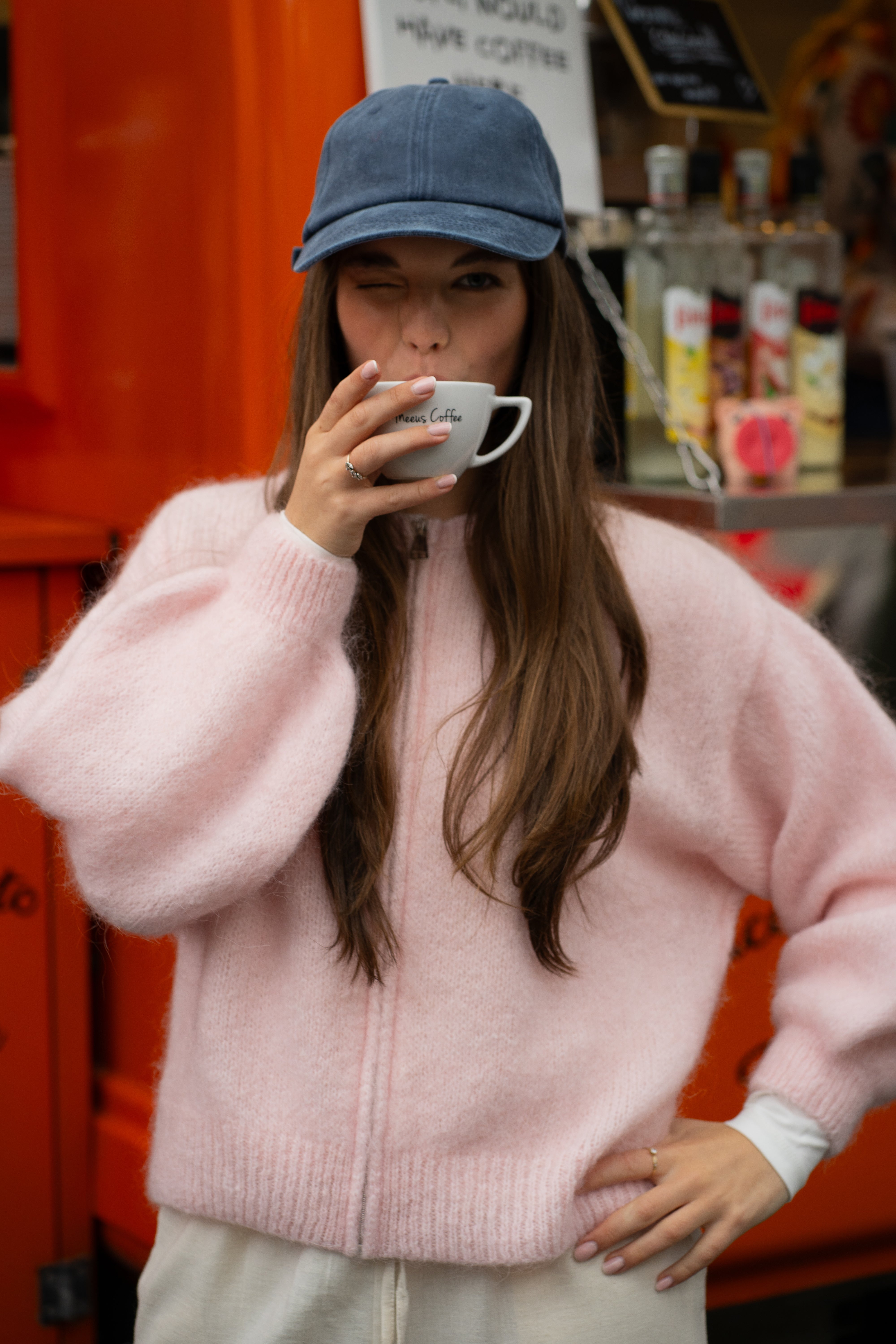 Odette Bomber With Zip Pastel Pink