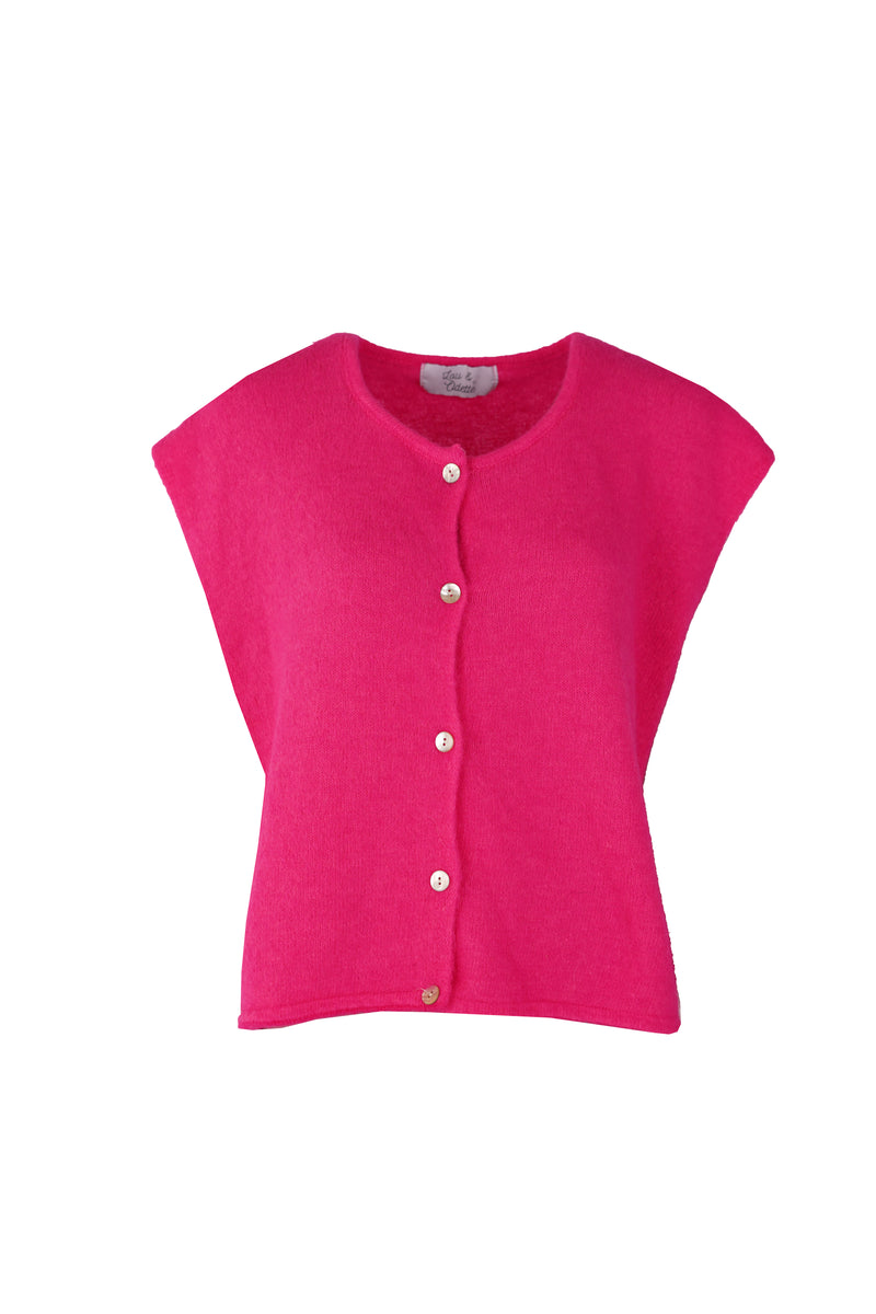 Demi Sleeveless Round Neck Neon Pink-zoom-