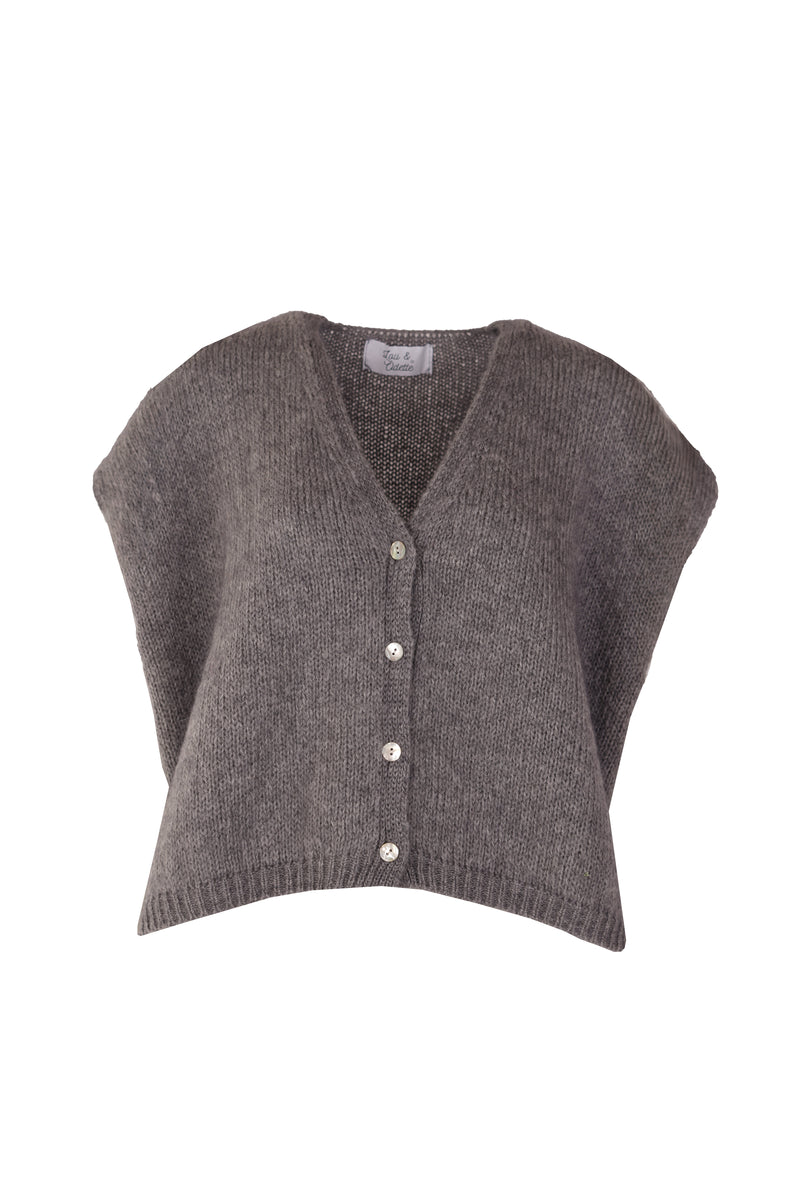 Elli Sleeveless V-Neck Grey-zoom-