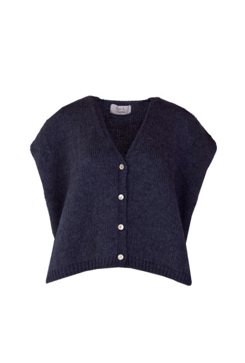 Elli Sleeveless V-Neck Navy-6