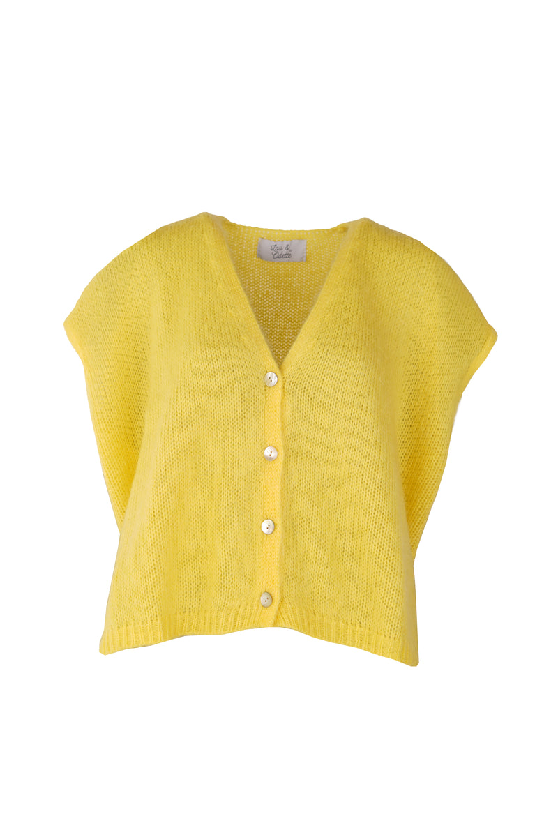 Elli Sleeveless V-Neck Yellow-zoom-