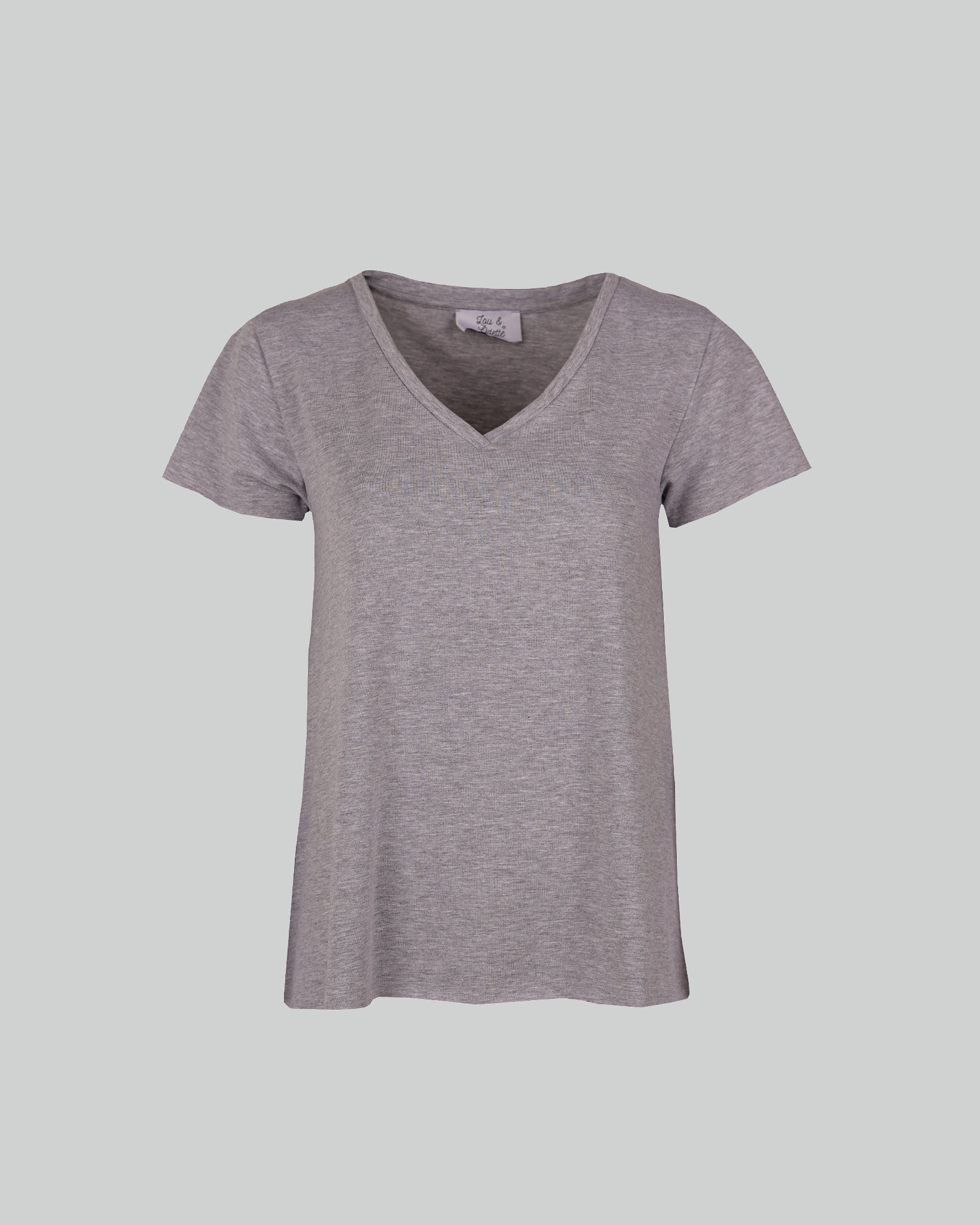 Faye T-Shirt V Neck Grey-zoom-1