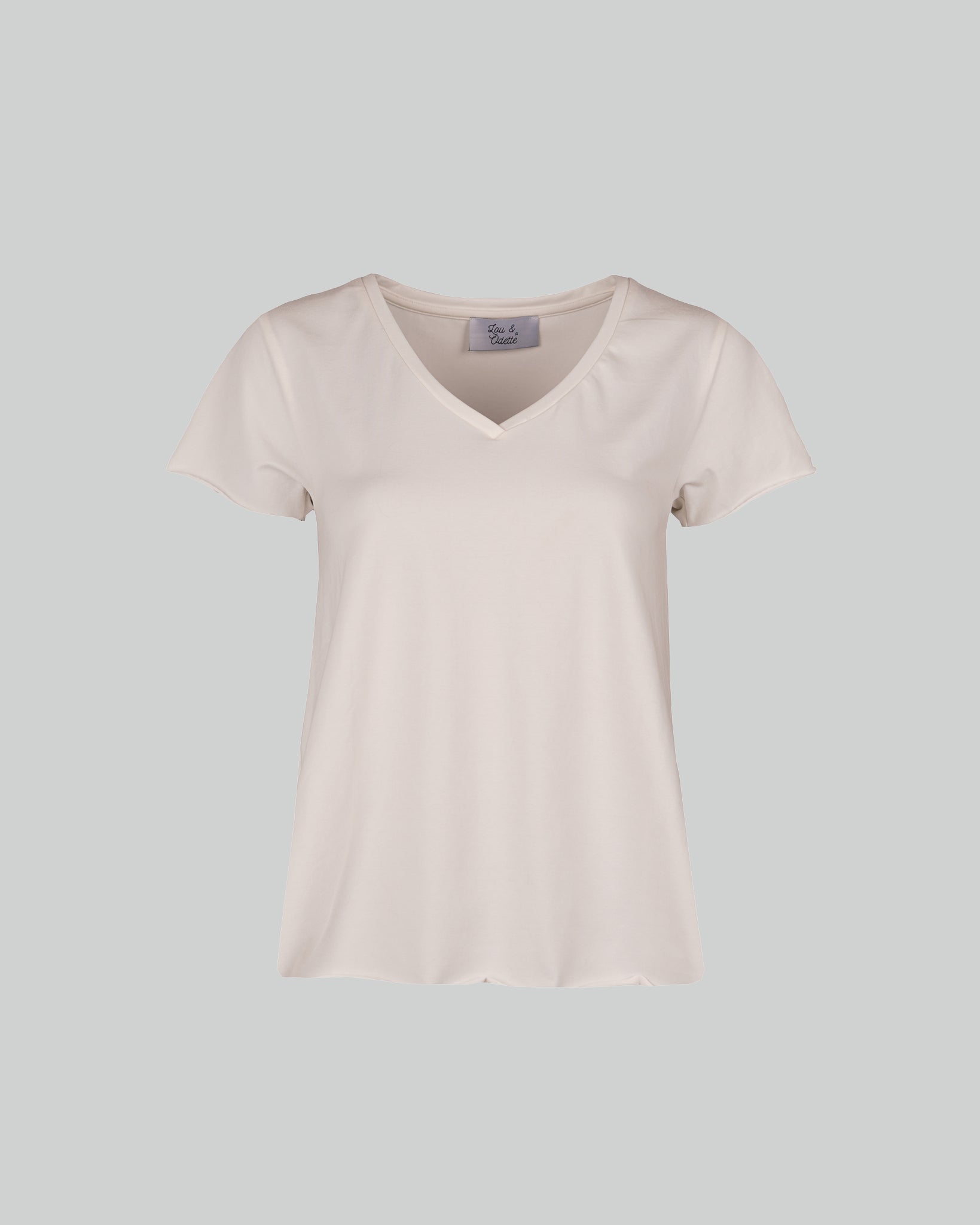 Faye T-Shirt V Neck Off White-zoom-1