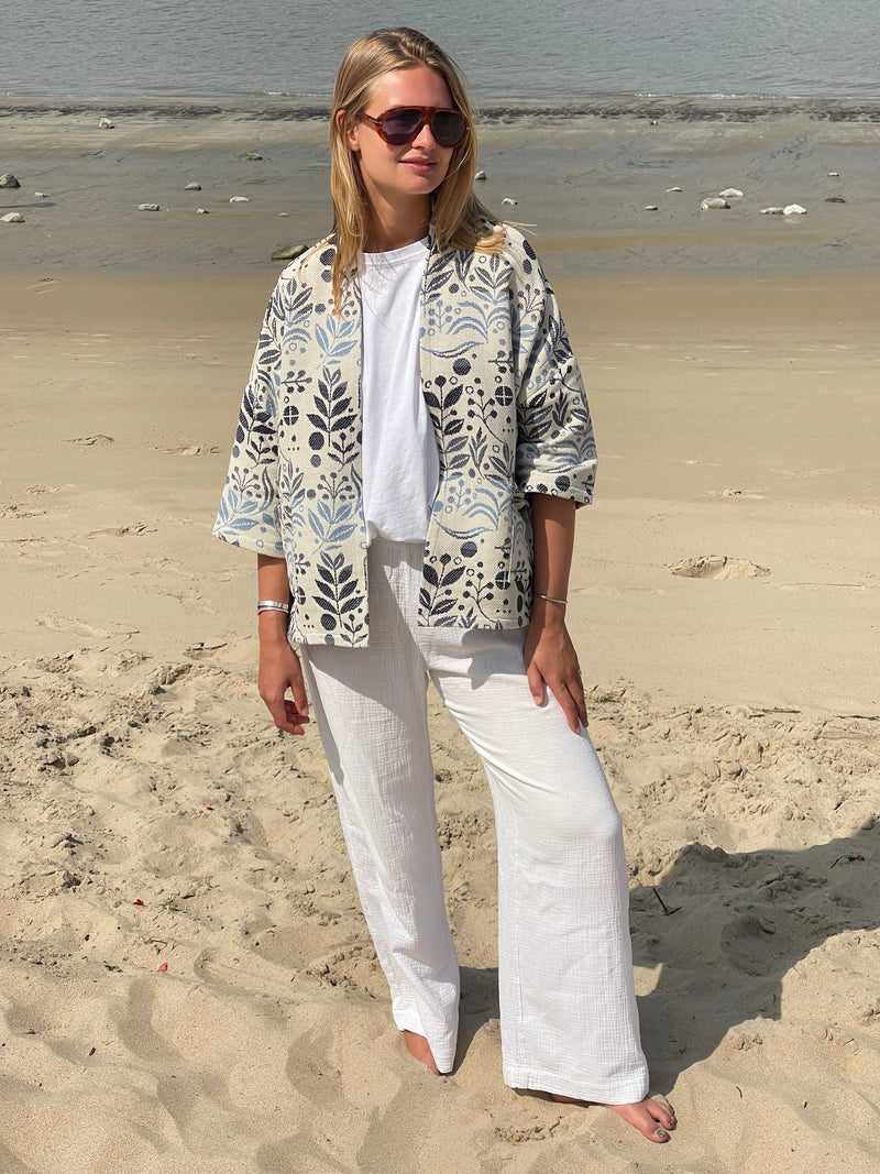 Lily Jacquard Kimono Blue-zoom-