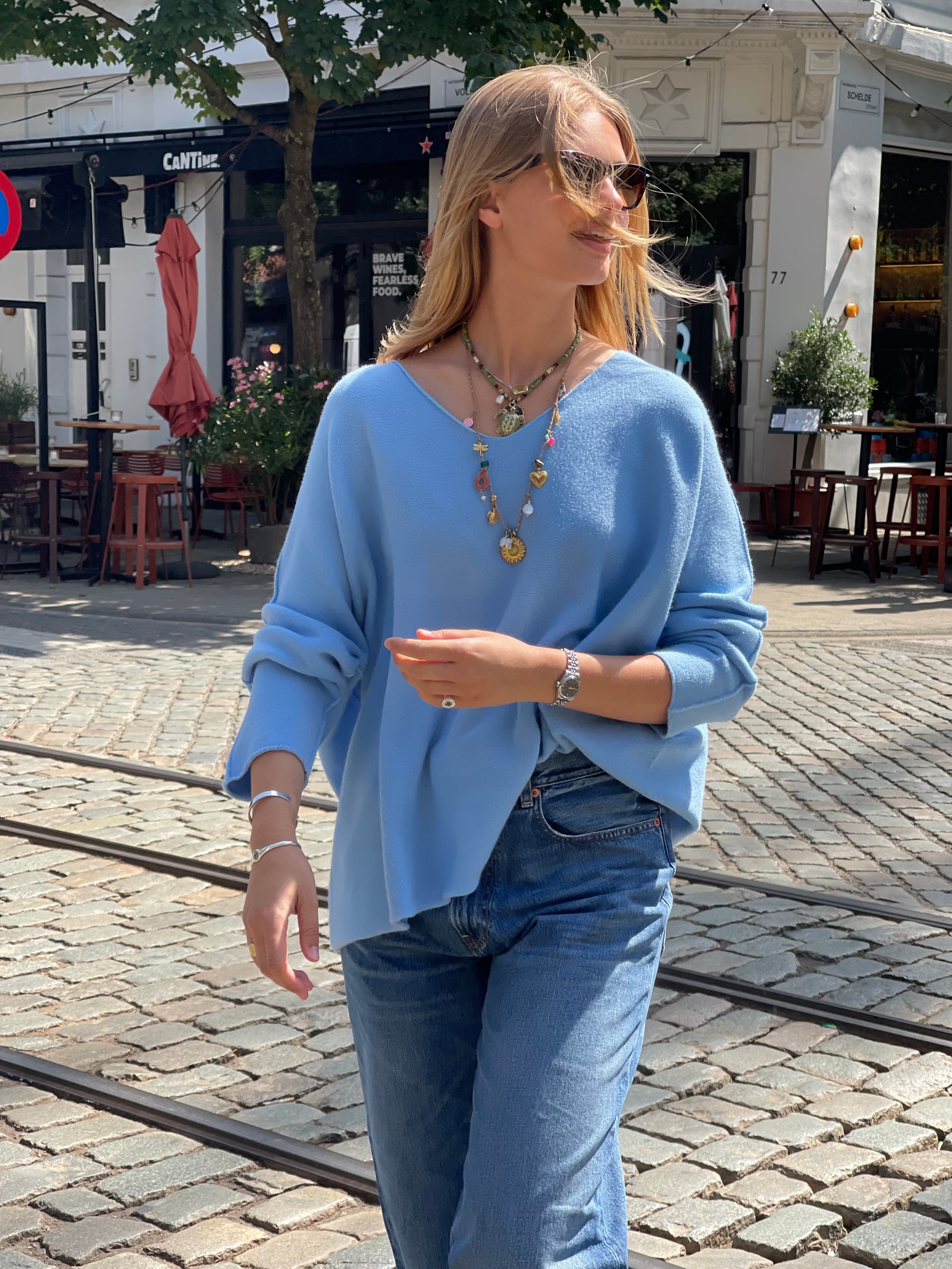 Laura V-Neck Pull Jeans-zoom-4