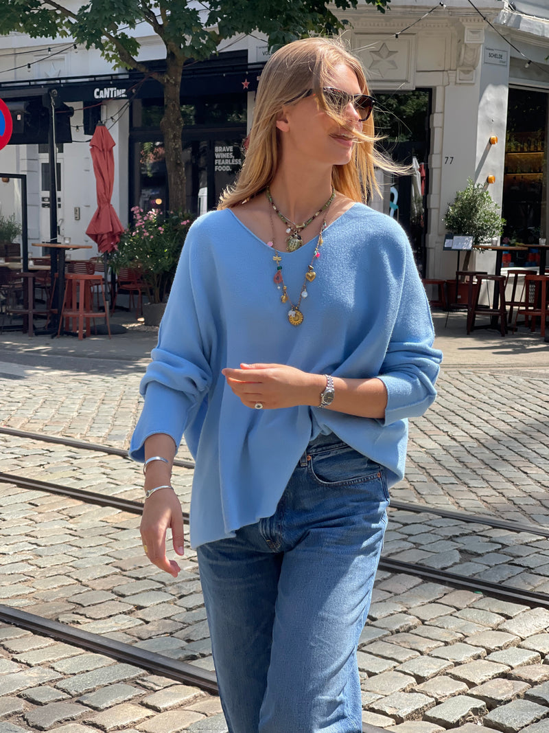 Laura V-Neck Pull Jeans-zoom-