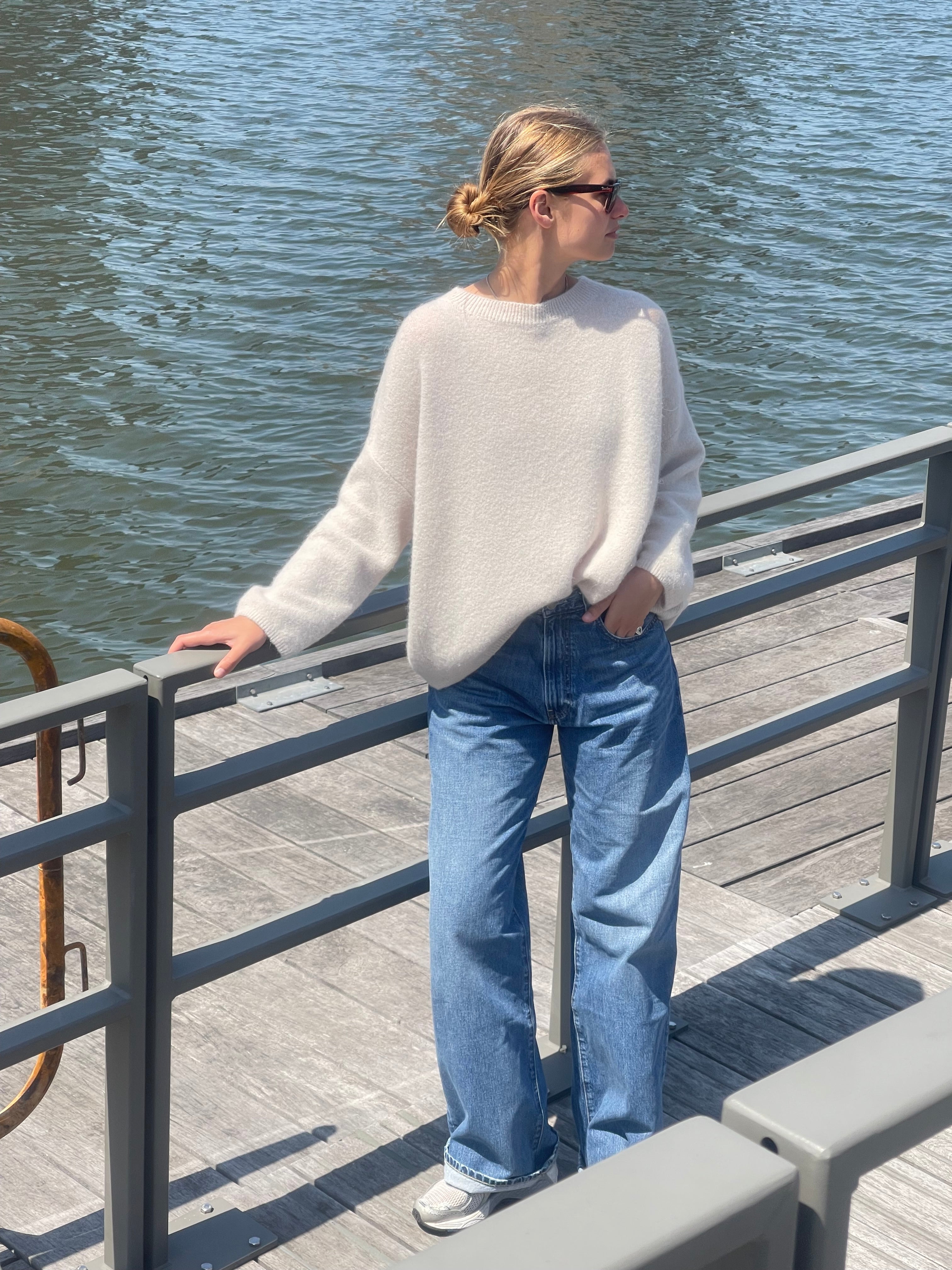 Caro Crew Neck Pullover Sand-zoom-5