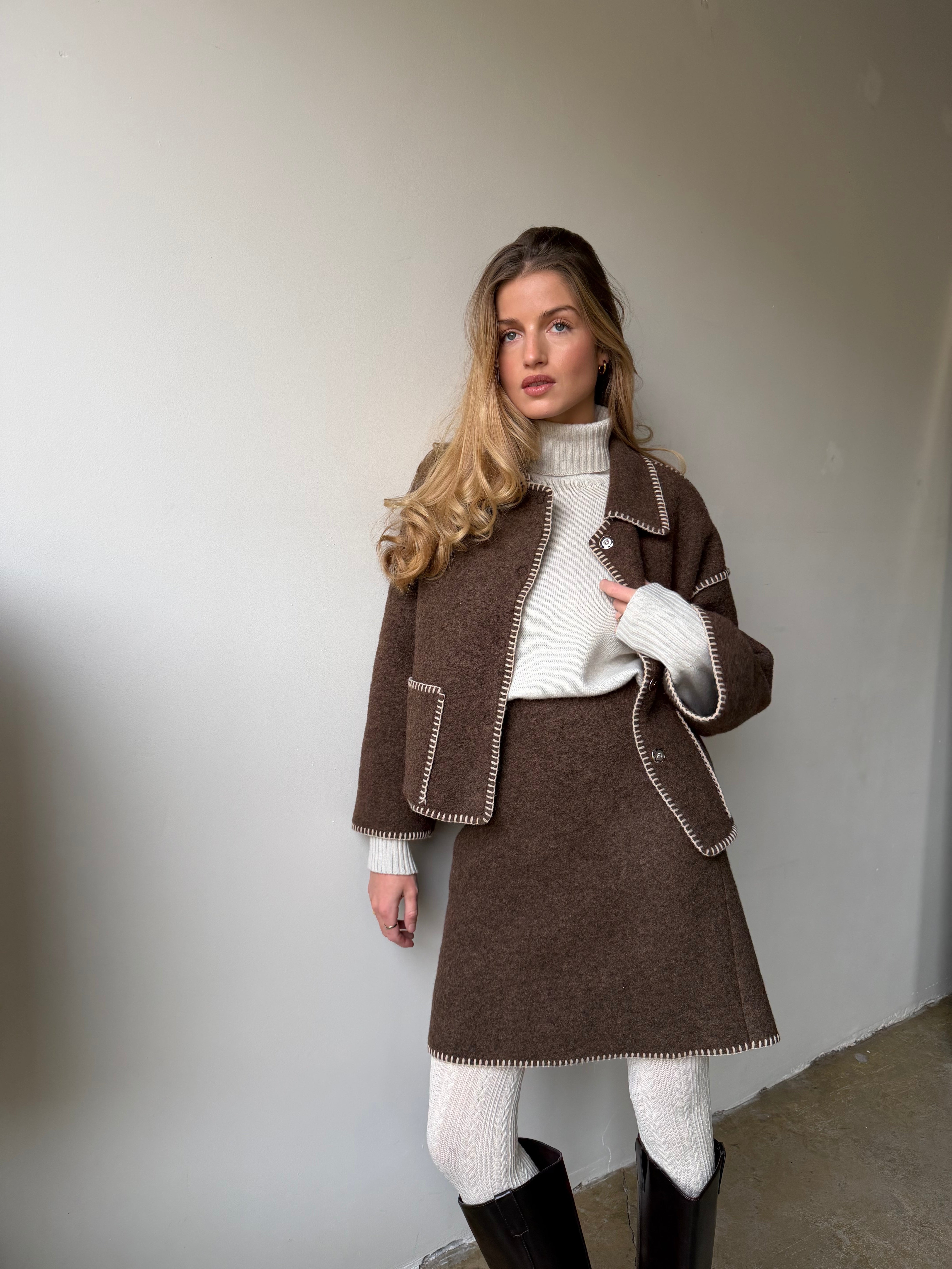 Julie Jacket Collar Brown