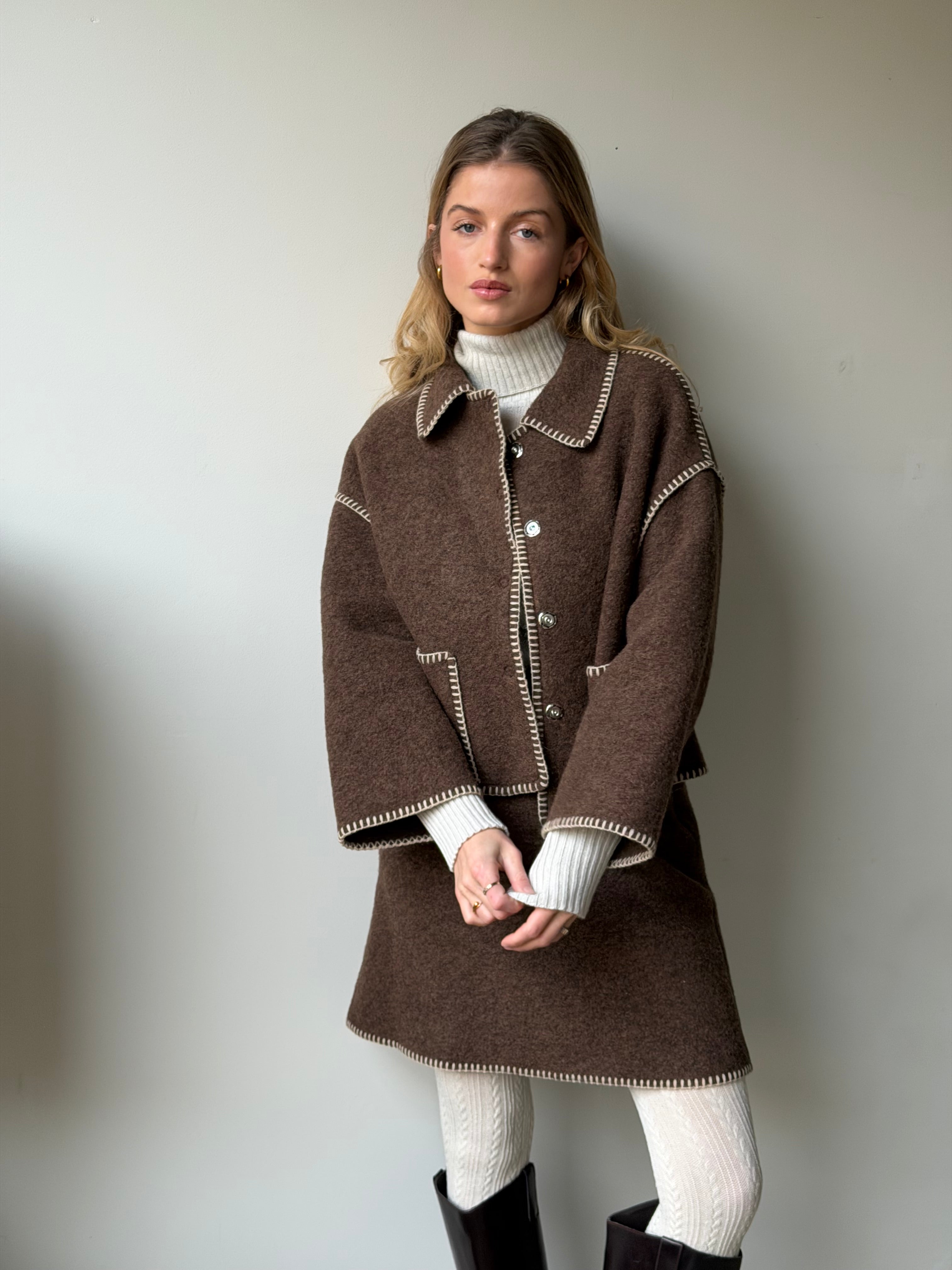 Julie Jacket Collar Brown