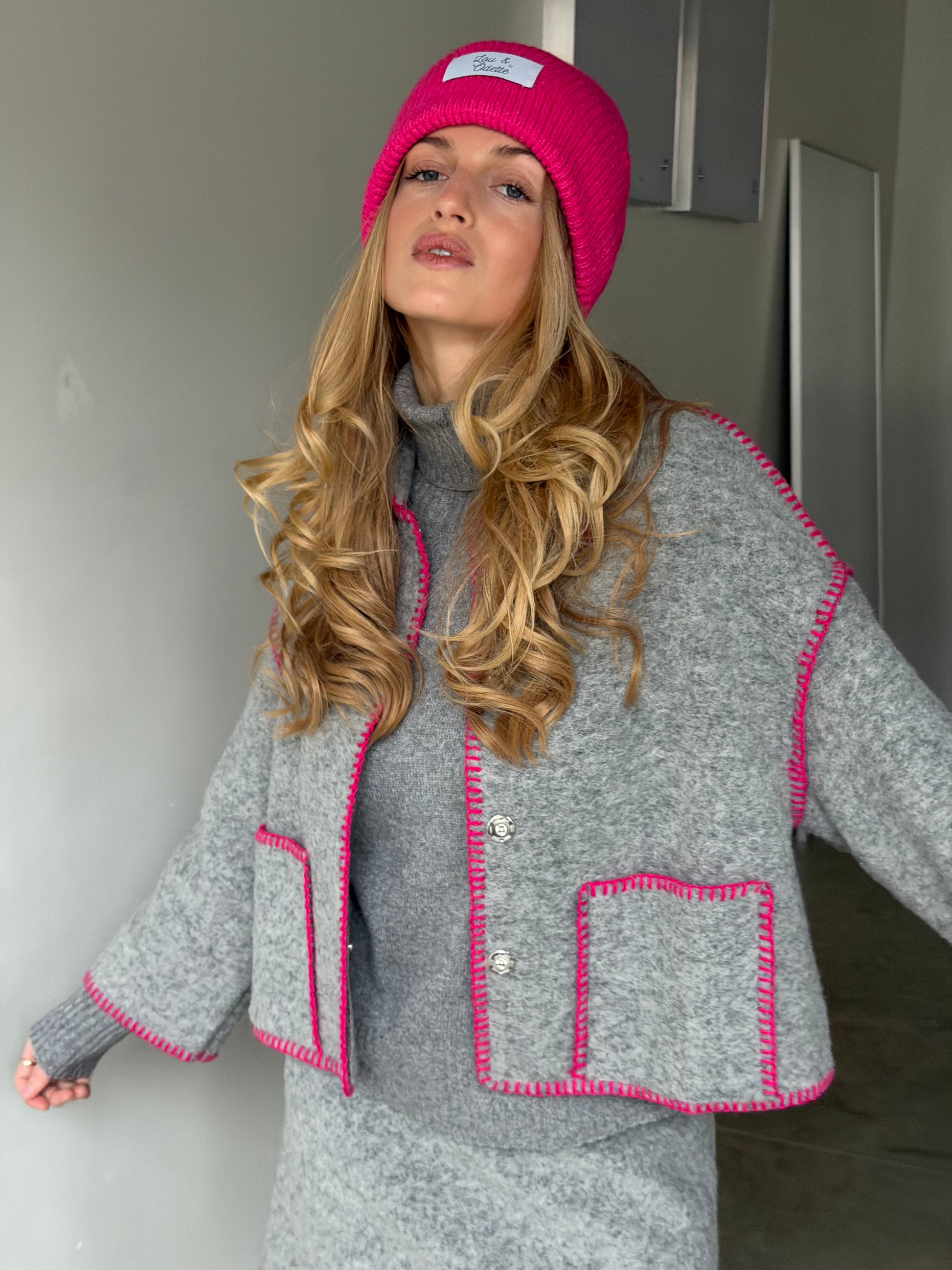 Julie Jacket Collar Grey-2