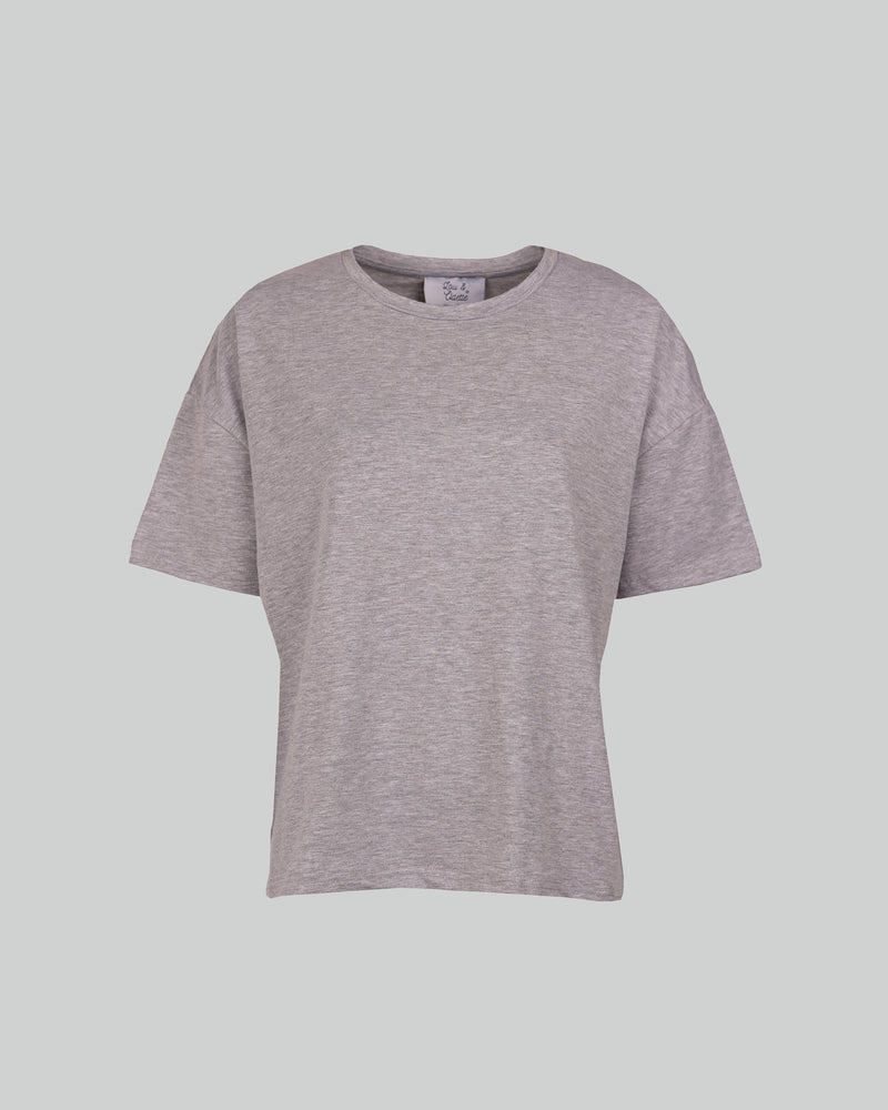 Isabelle T-Shirt Round Neck Oversized Grey-zoom-