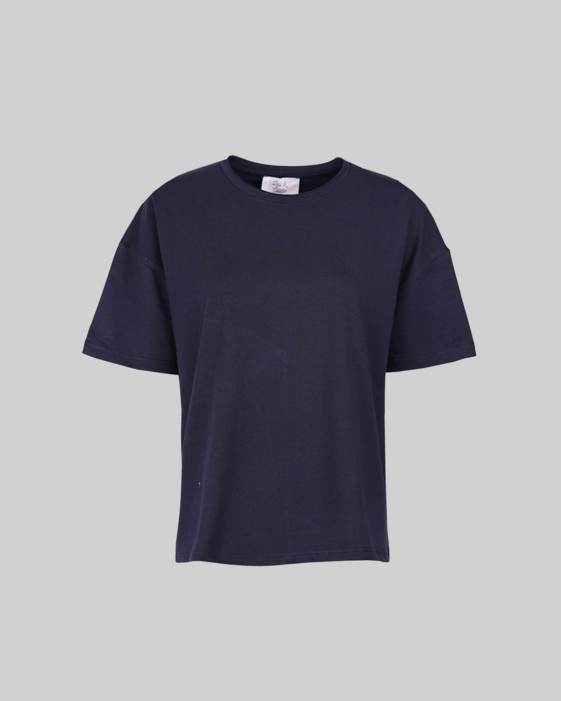 Isabelle T-Shirt Round Neck Oversized Navy-zoom-