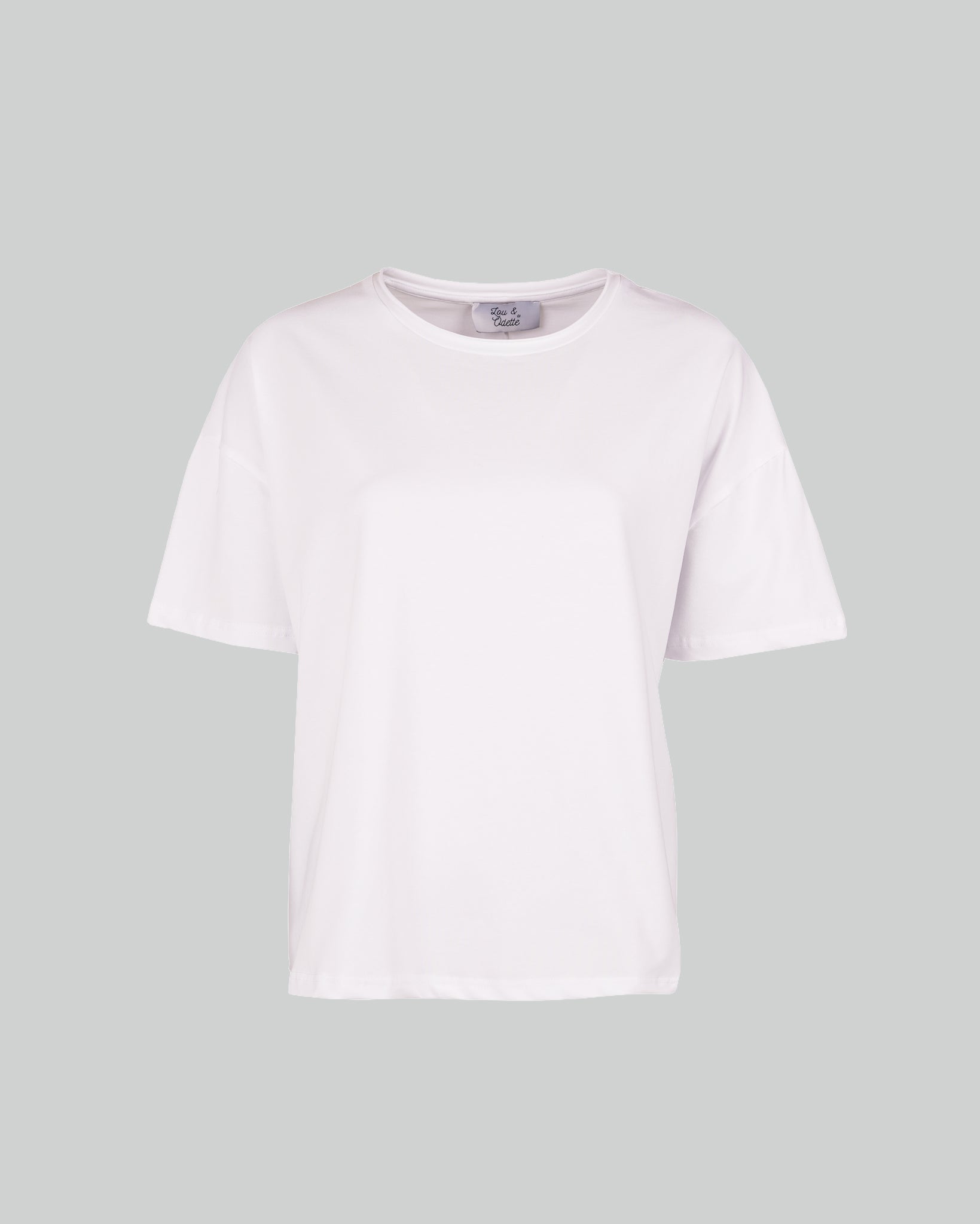 Isabelle T-Shirt Round Neck Oversized White-zoom-1