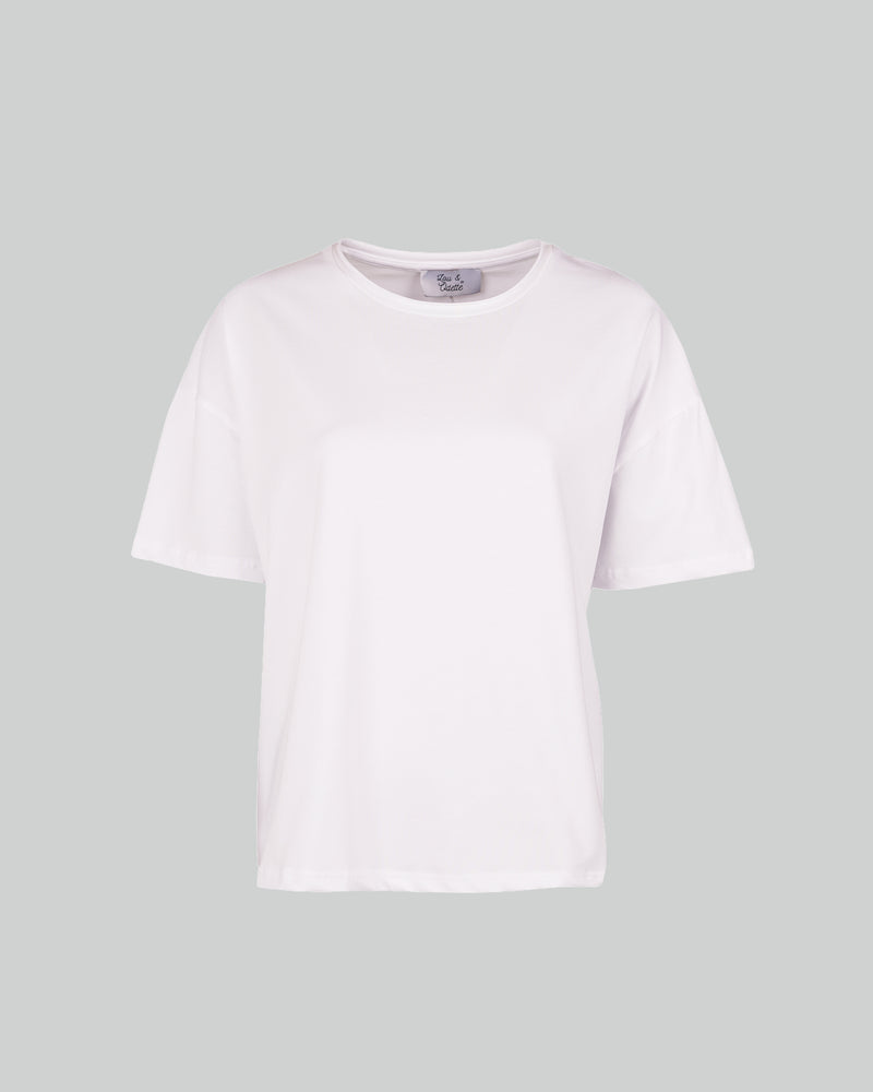 Isabelle T-Shirt Round Neck Oversized White-zoom-