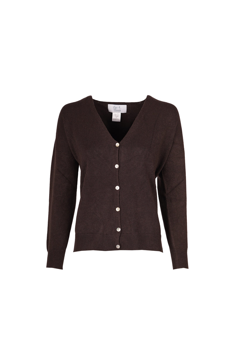 Jessica Cardigans With Buttons Chocolate-zoom-