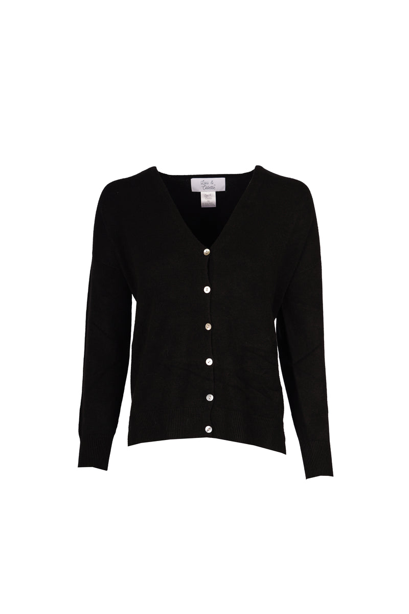 Jessica Cardigans With Buttons Black-zoom-
