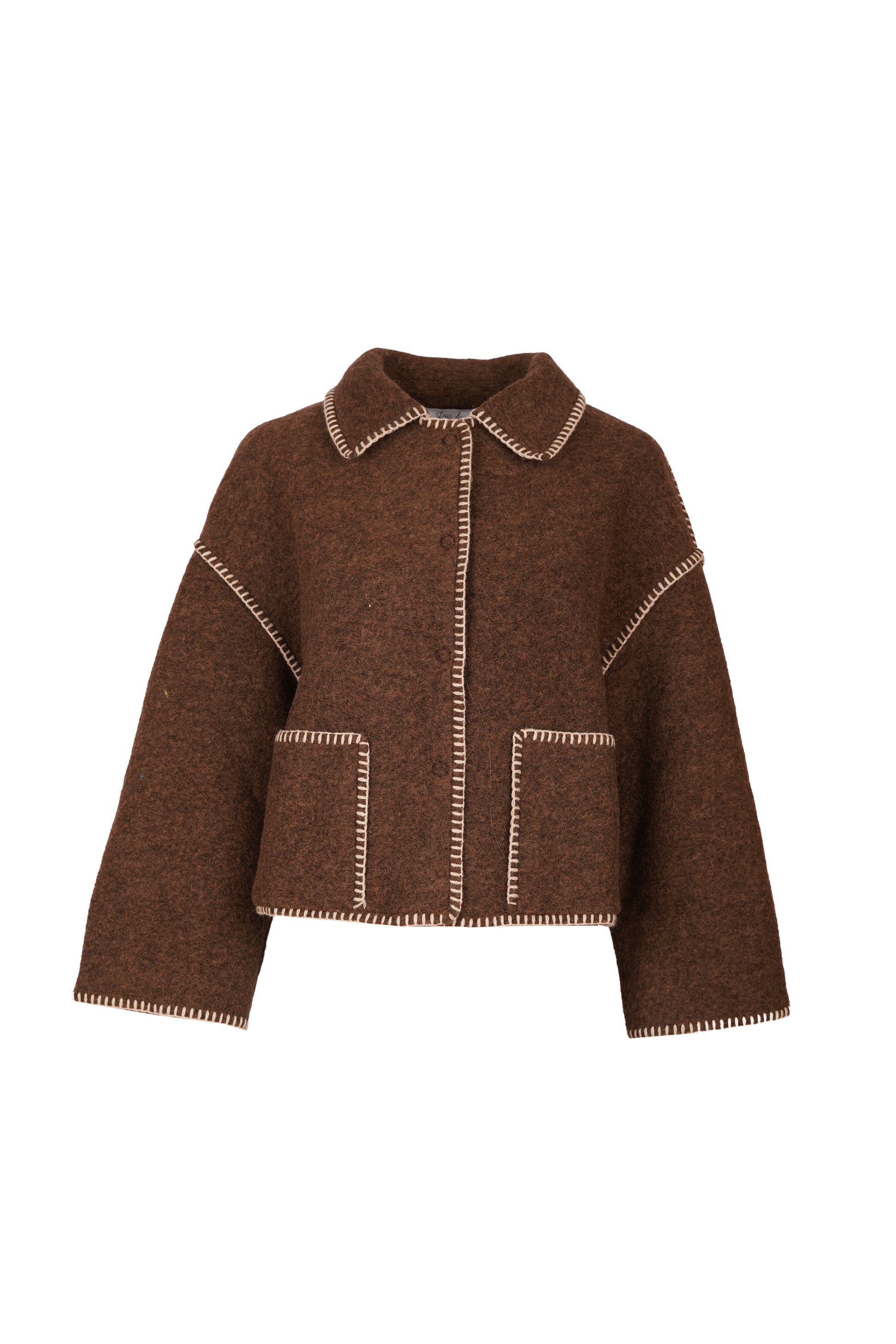Julie Jacket Collar Brown-5