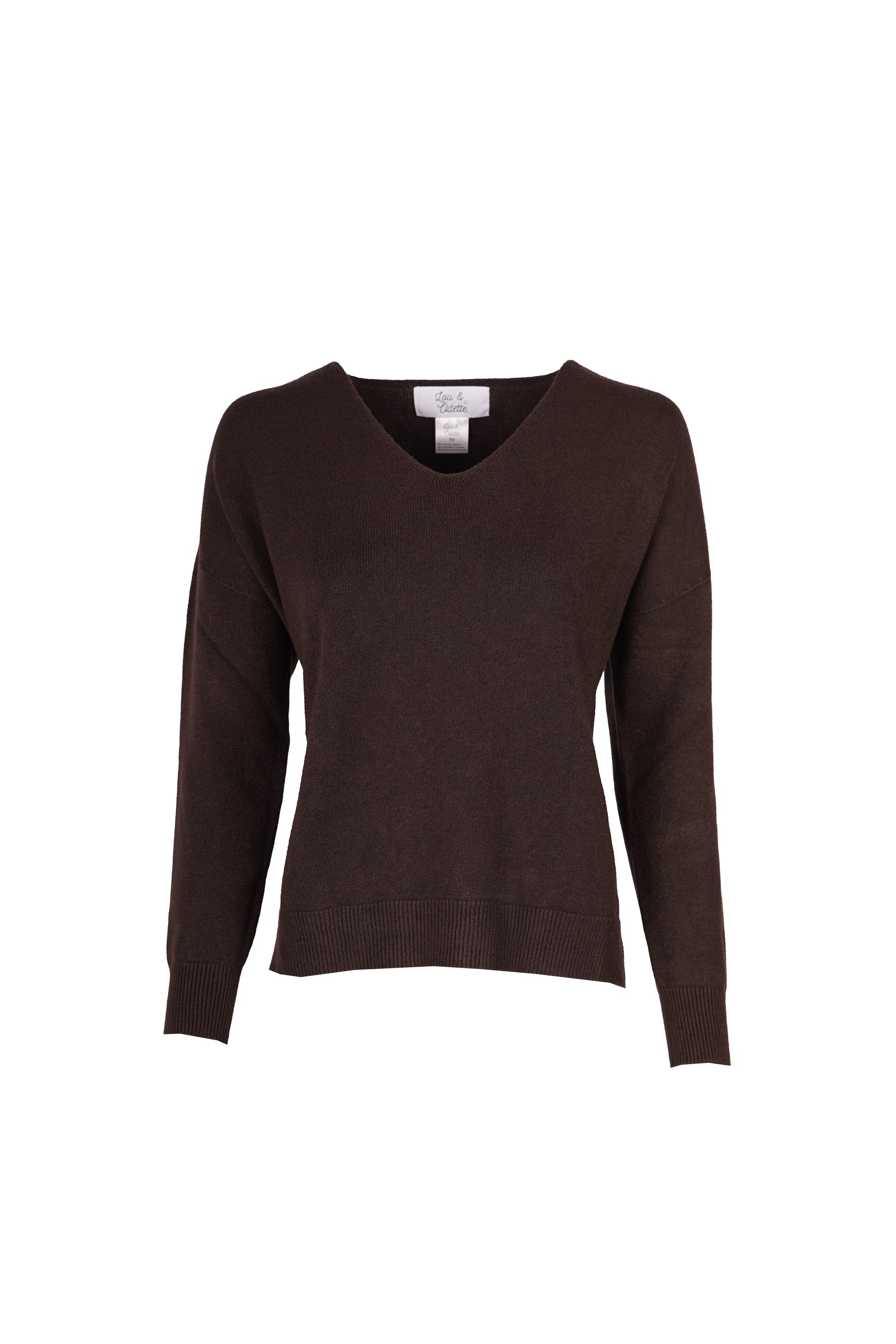 Lisa Pullover V-Neck Chocolate-6